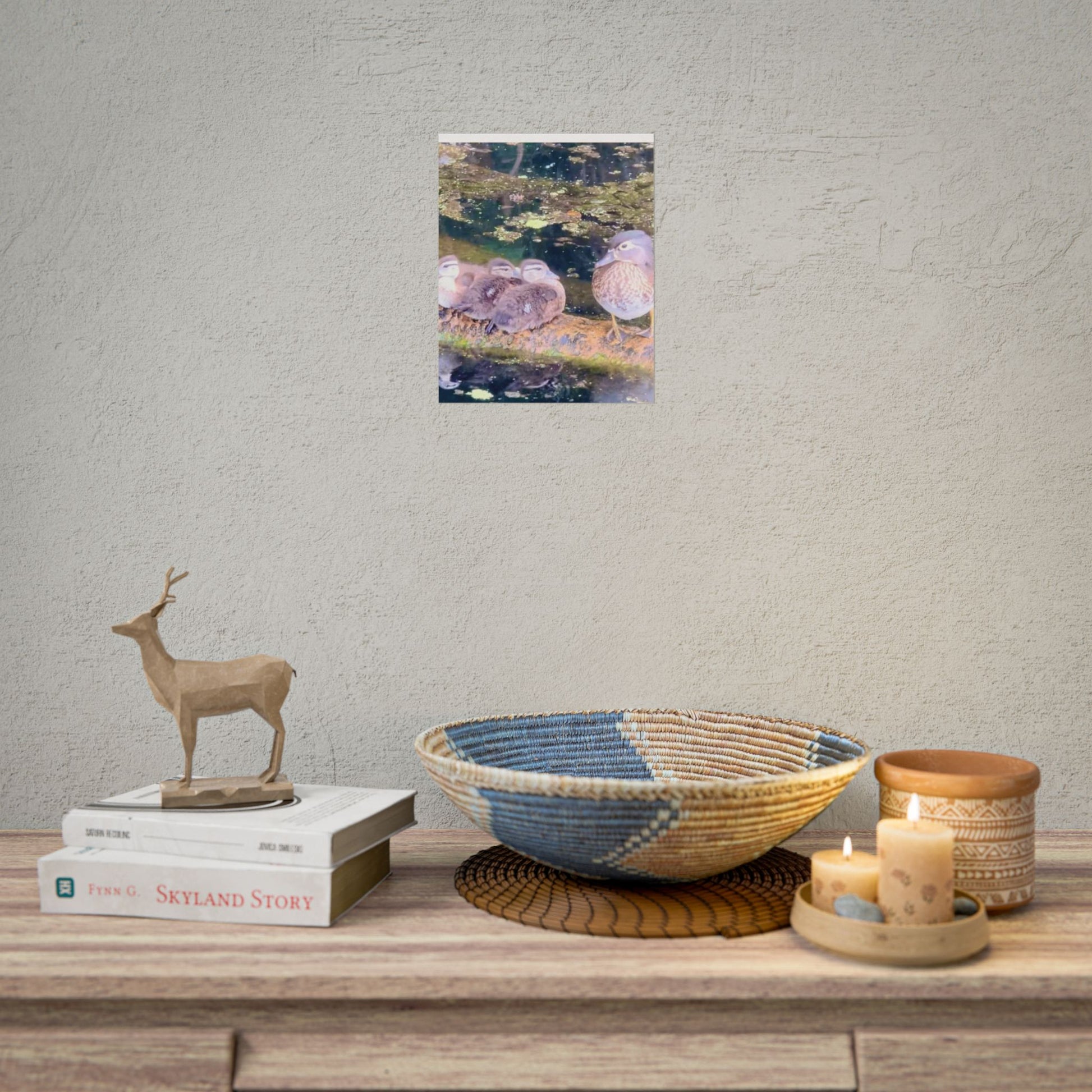 Nature-Inspired Rolled Posters - Serene Duck Family Design