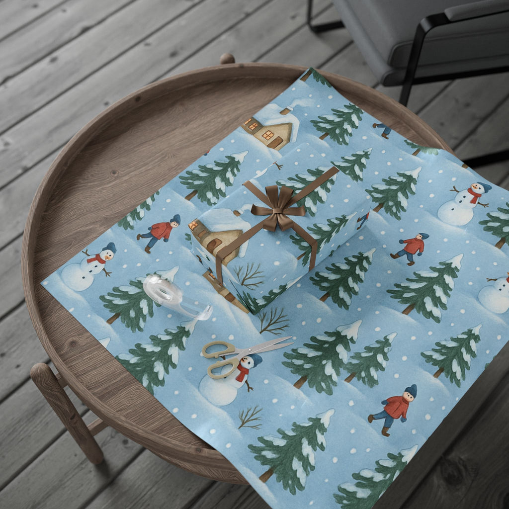 Winter Wonderland Wrapping Paper, Festive Gift Wrap, Holiday Party Supplies, Christmas Wrapping, Unique Present Decor