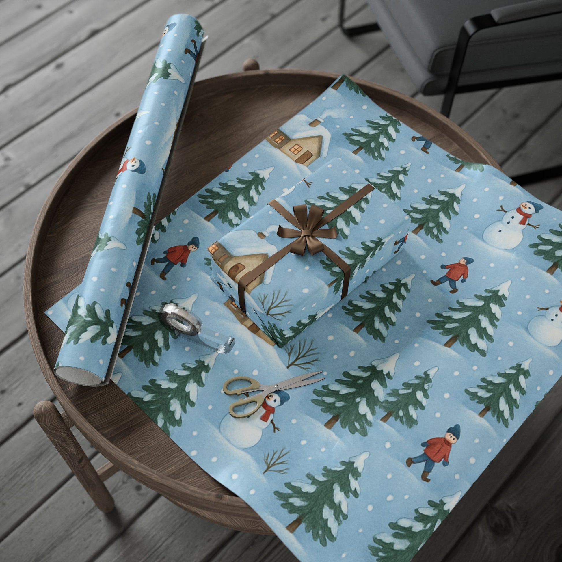 Winter Wonderland Wrapping Paper, Festive Gift Wrap, Holiday Party Supplies, Christmas Wrapping, Unique Present Decor