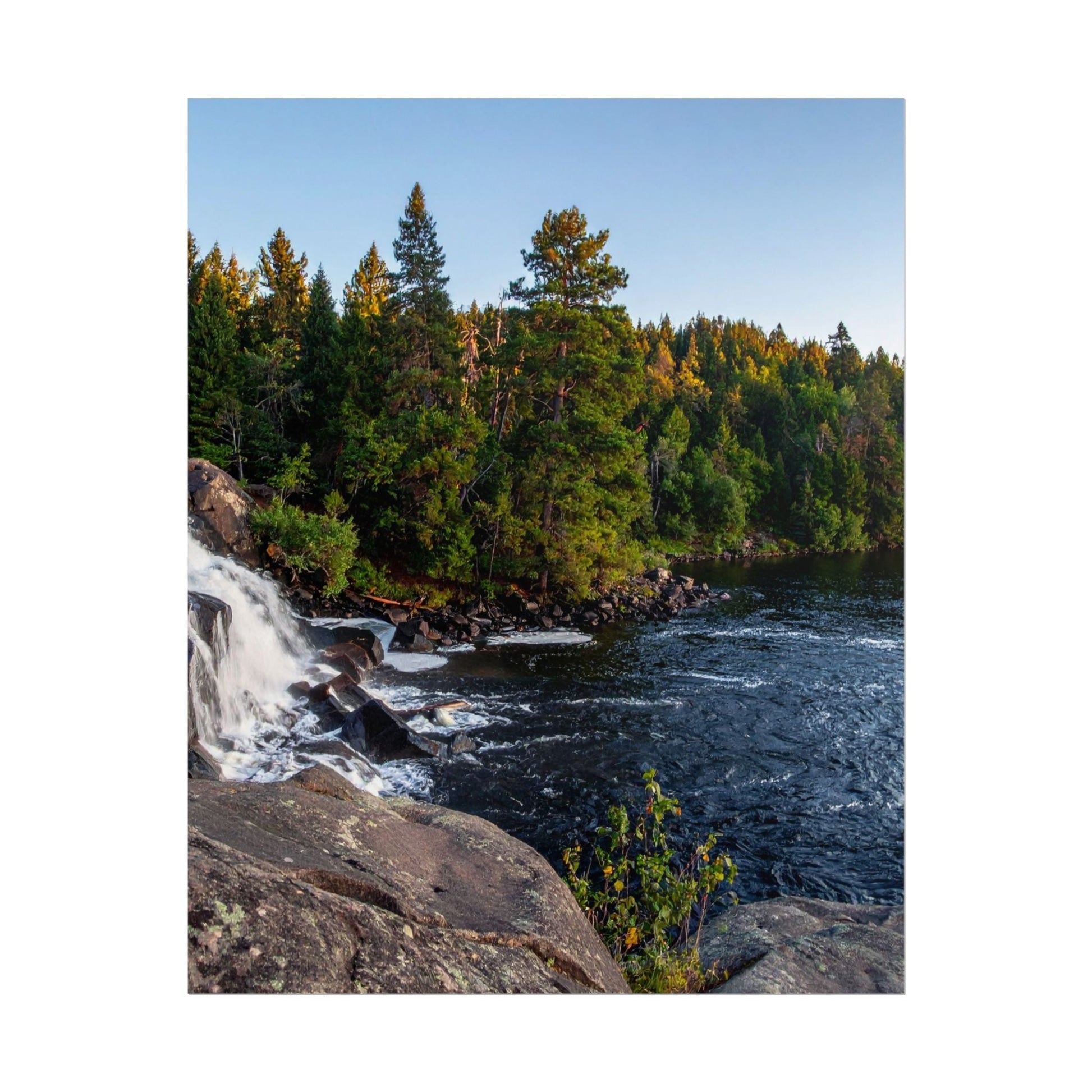 Nature-Inspired Rolled Poster - Serene Waterfall & Forest Scene