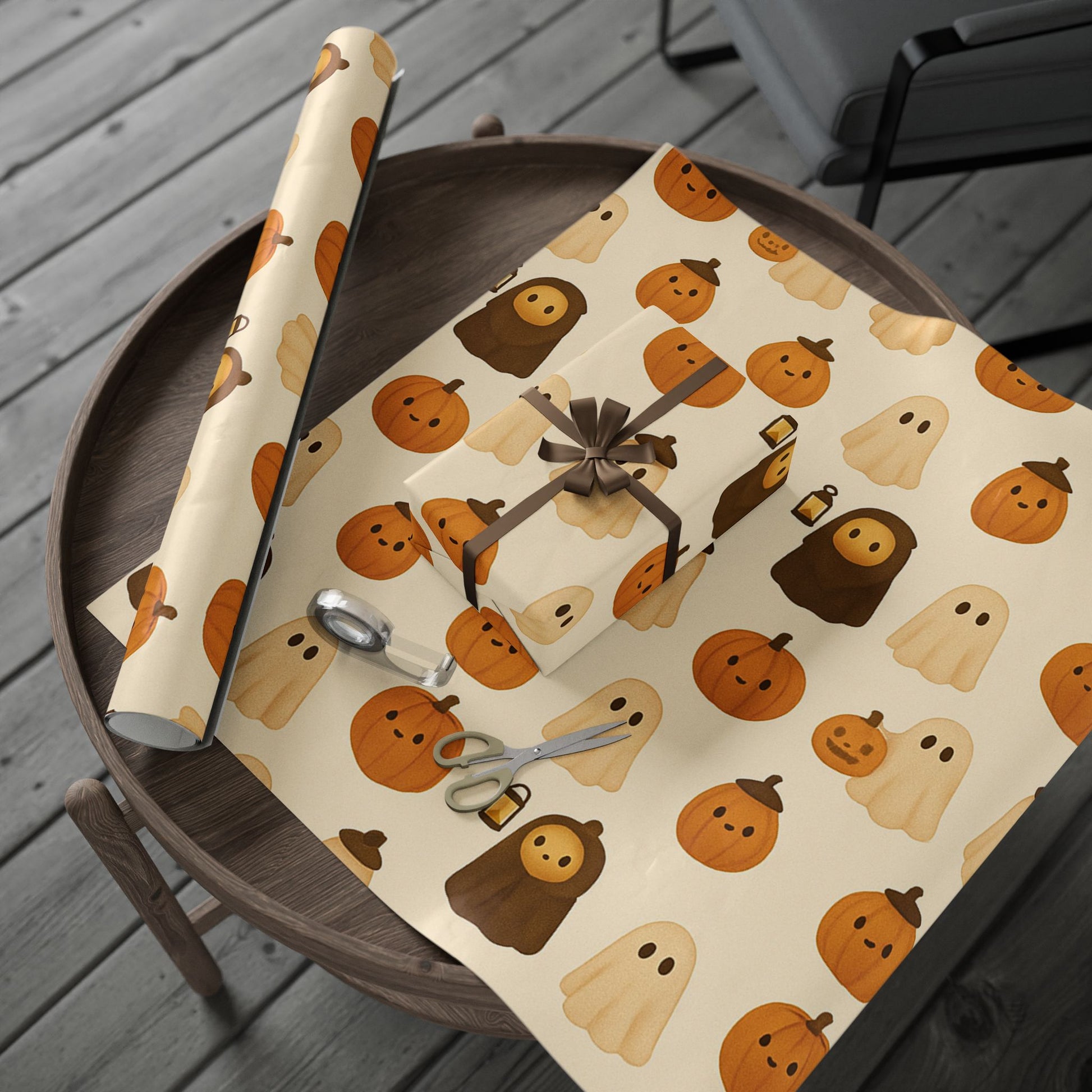 Halloween Enchanted Companions Wrapping Paper, Fall Party Supplies, Eco-Friendly Packaging