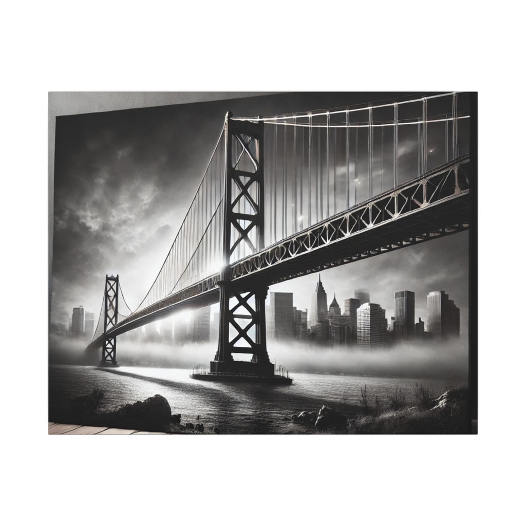 Horizontal Golden Gate Bridge Black & White Wall Art – Dramatic San Francisco Photography Print in Black Frame (2 of 3)