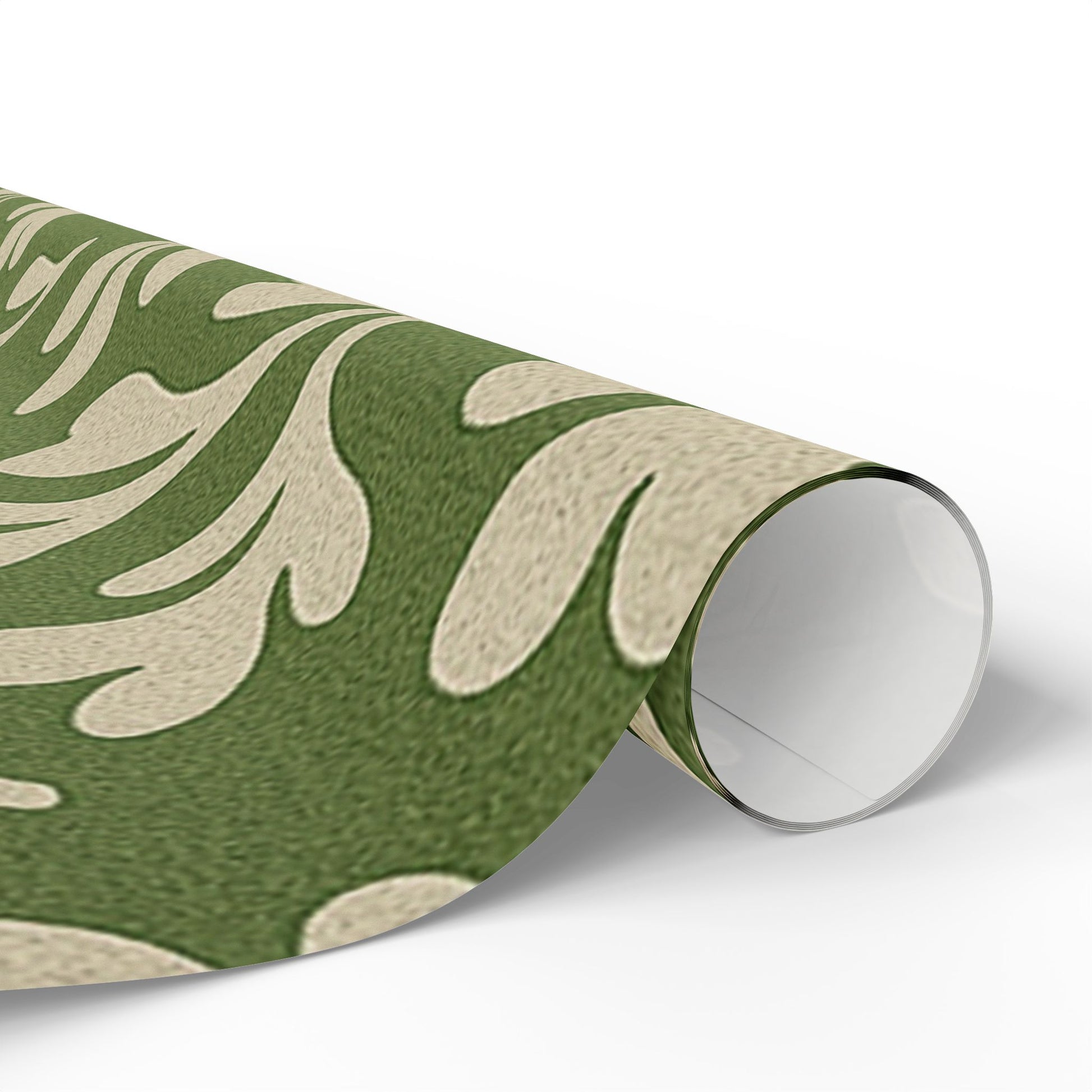 Elegant Green Leaf Wrapping Paper with Natural Botanical Pattern