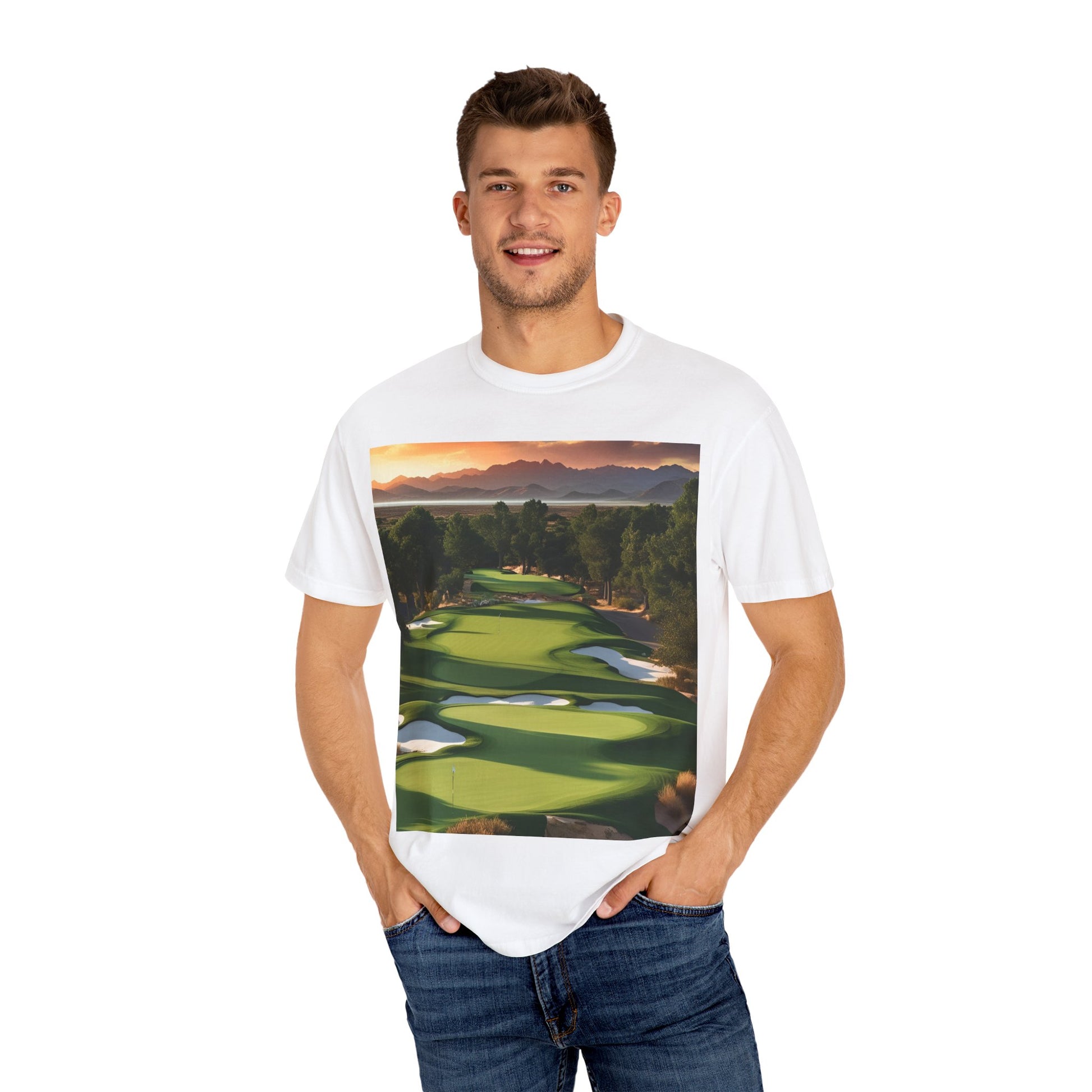 Golf Course Sunset Unisex T-Shirt | Perfect for Golf Lovers & Casual Wear