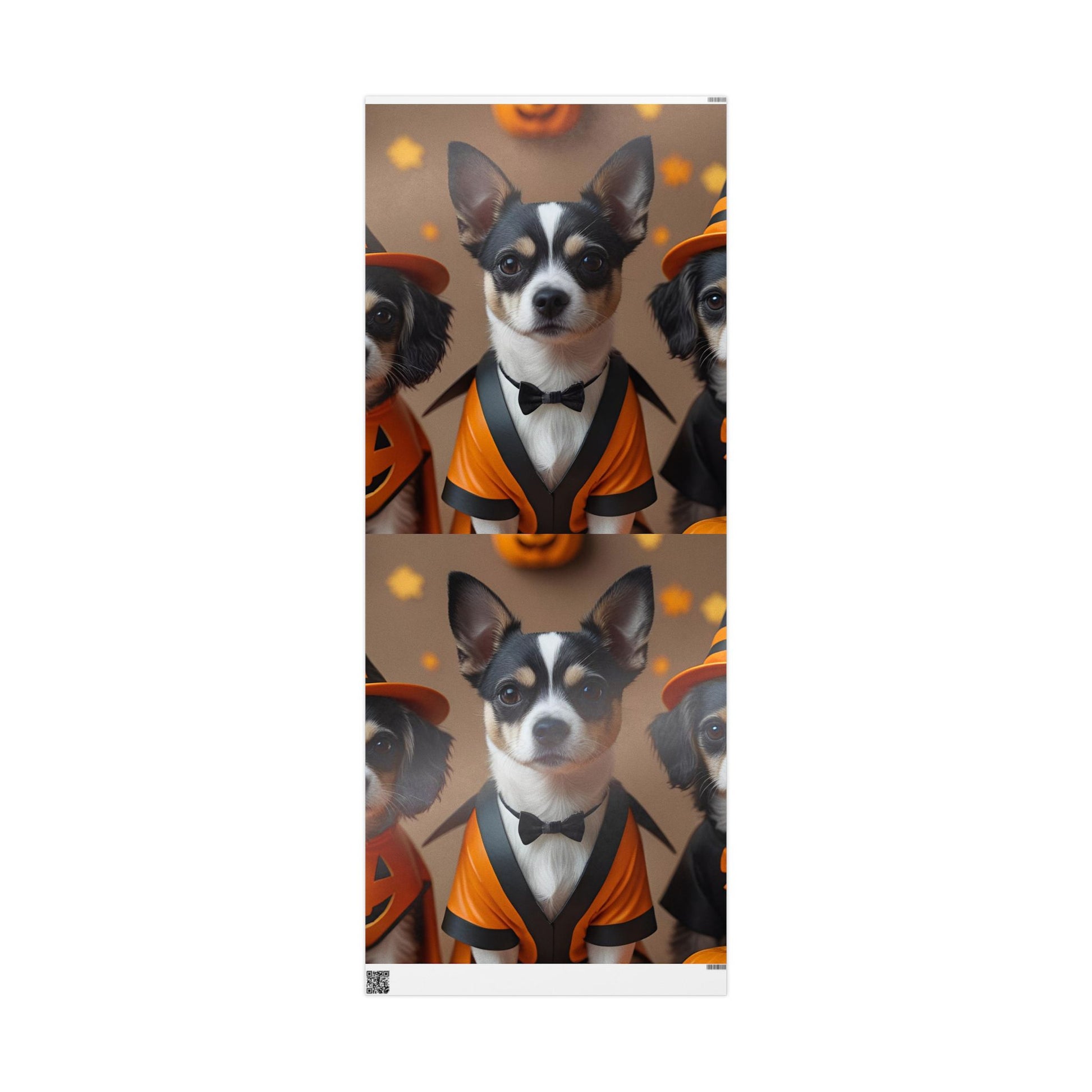 Chihuahua Gift Wrap in Festive Costumes - Halloween Dog Wrapping Paper