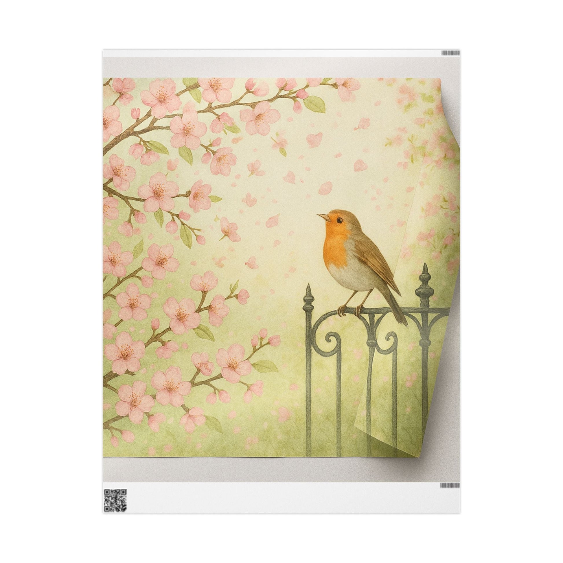 Flora Bird Fest Wrapping Paper - Elegant Spring Gift Wrap for All Occasions