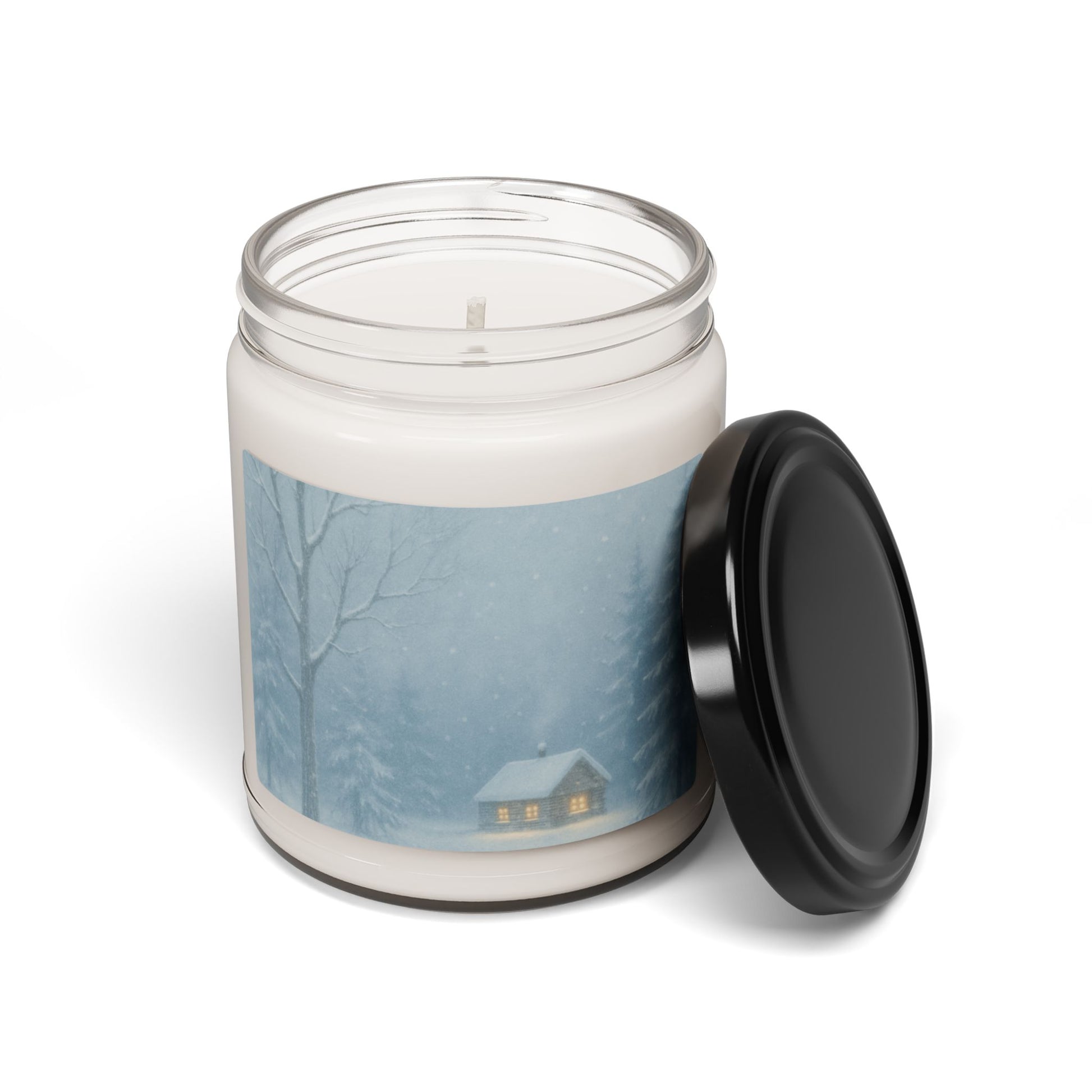 Winter Cabin Snow Scene Candle – Cozy Winter’s Hush Collection Home Décor