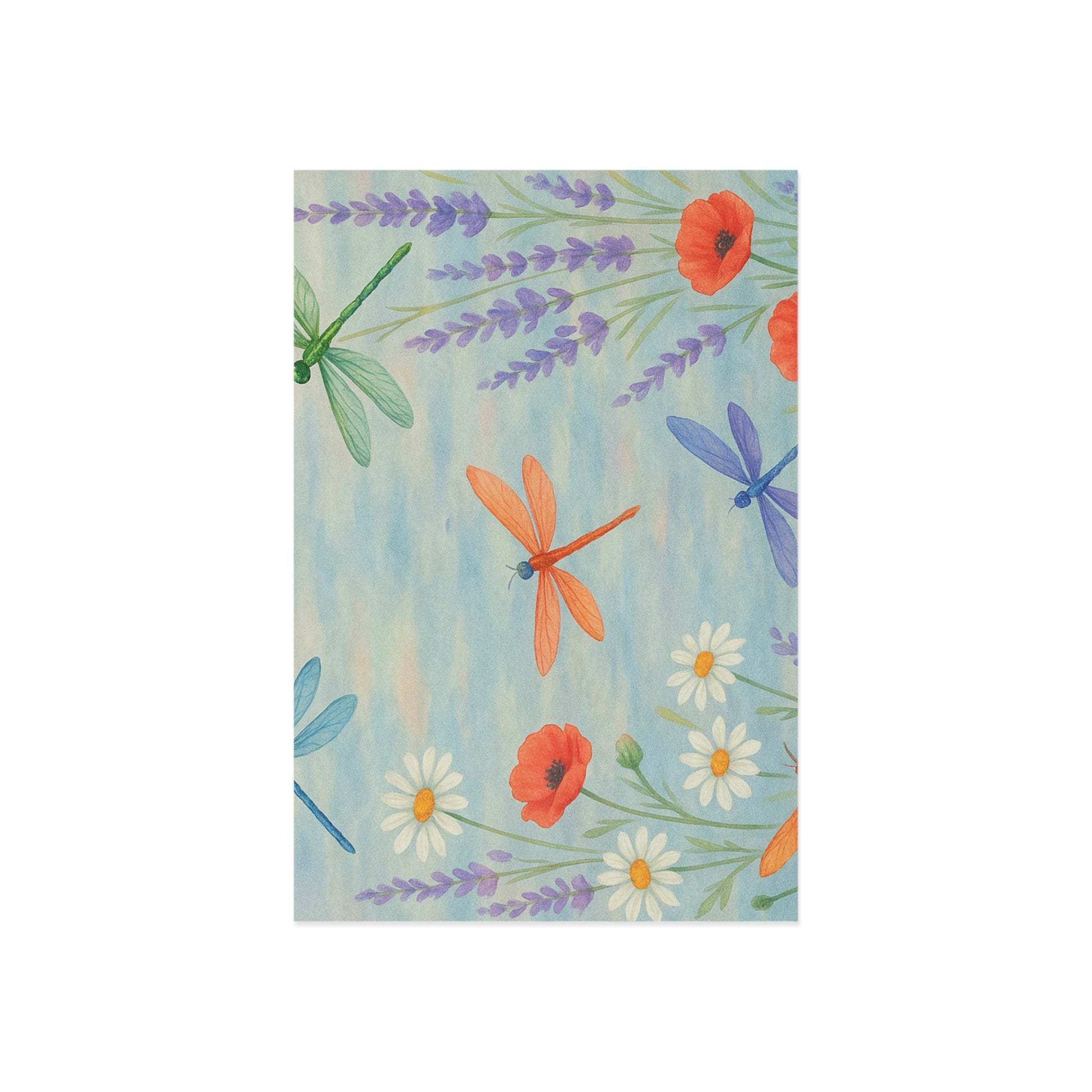 Whimsical Dragonfly & Flower Fine Art Postcards - Nature-Themed Greeting Cards for All Occasions
