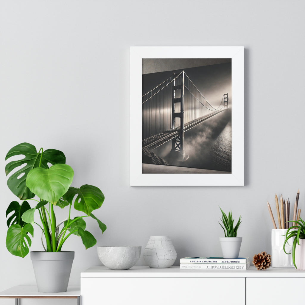 Golden Gate Bridge Black & White Wall Art – VERTICAL - Foggy San Francisco Photo  (1 of 3)