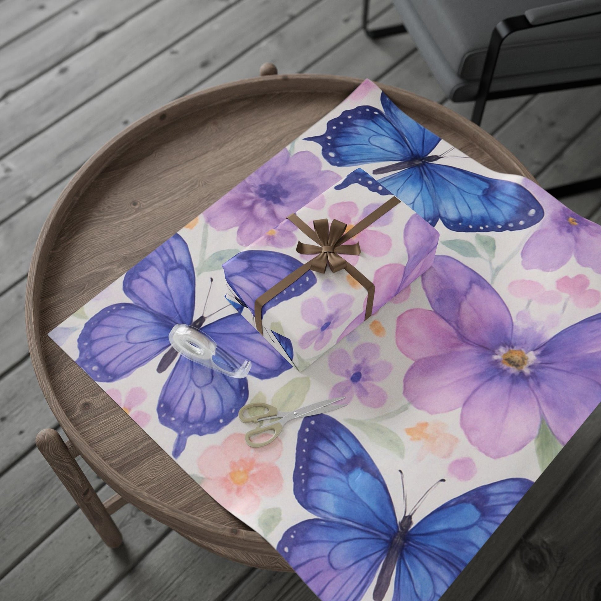 Whimsical Butterfly Wrapping Paper - Floral Gift Wrap for Birthdays & Special Occasions