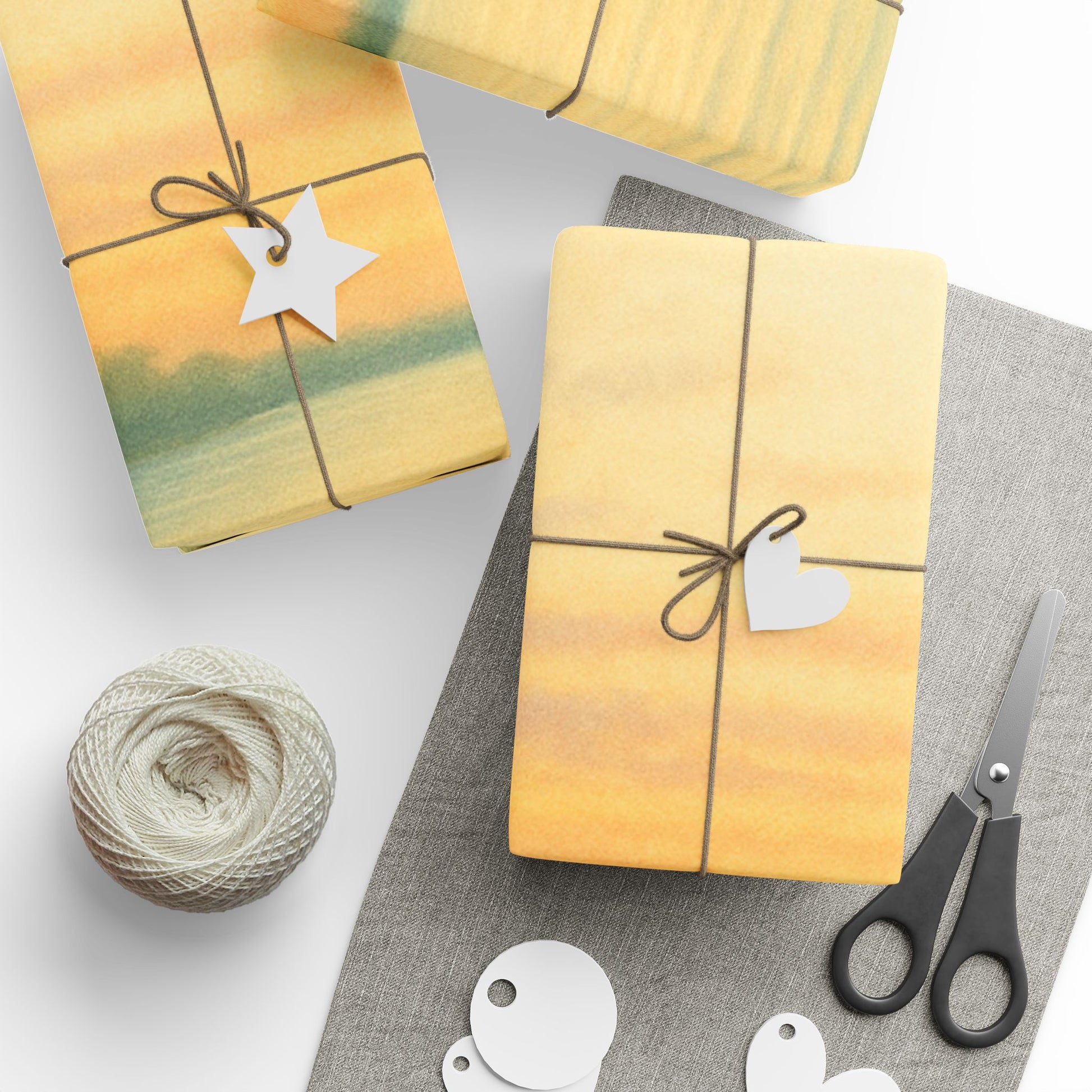 Serene Sunset Wrapping Paper - Floral and Nature Design for Special Occasions
