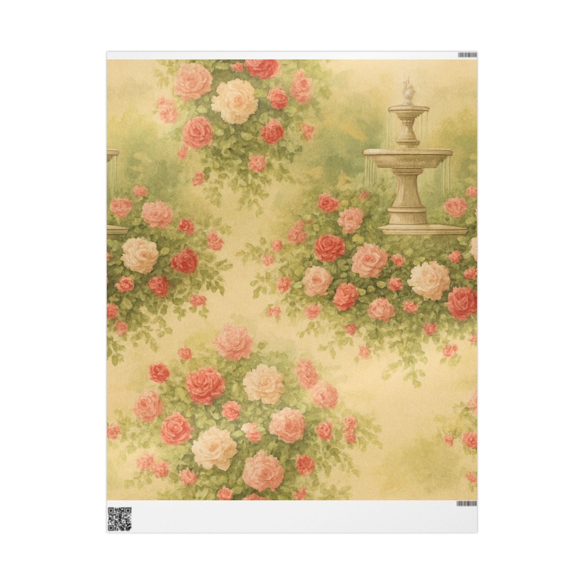 Vintage Floral Wrapping Paper - Elegant Gift Wrap for Weddings & Special Occasions