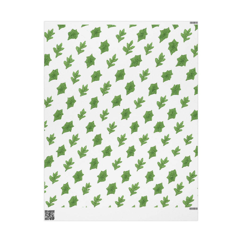 Green Leaf Wrapping Paper, Eco-Friendly Gift Wrap, Botanical Print Gift Wrap, Birthday, Holiday, Party Wrapping, Original Design