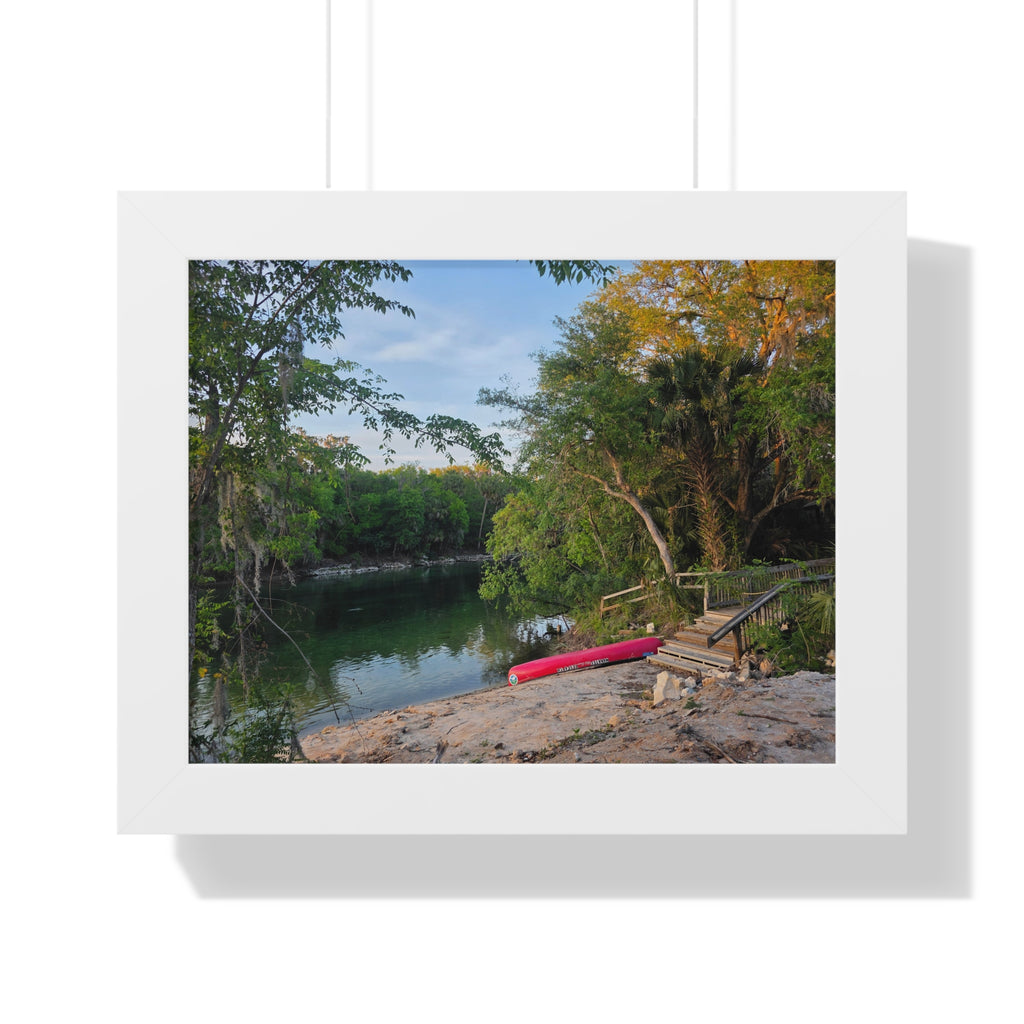 Nature Escape Framed Horizontal Poster - Serene River Scene for Home Decor