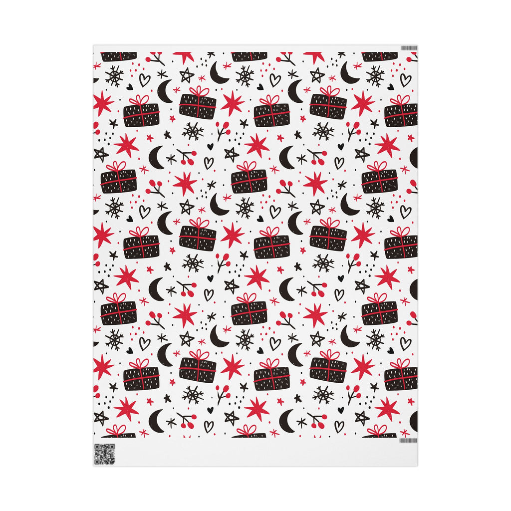 Midnight Noel Wrapping Paper – Modern Black and Red Christmas Gift Wrap - As Designer