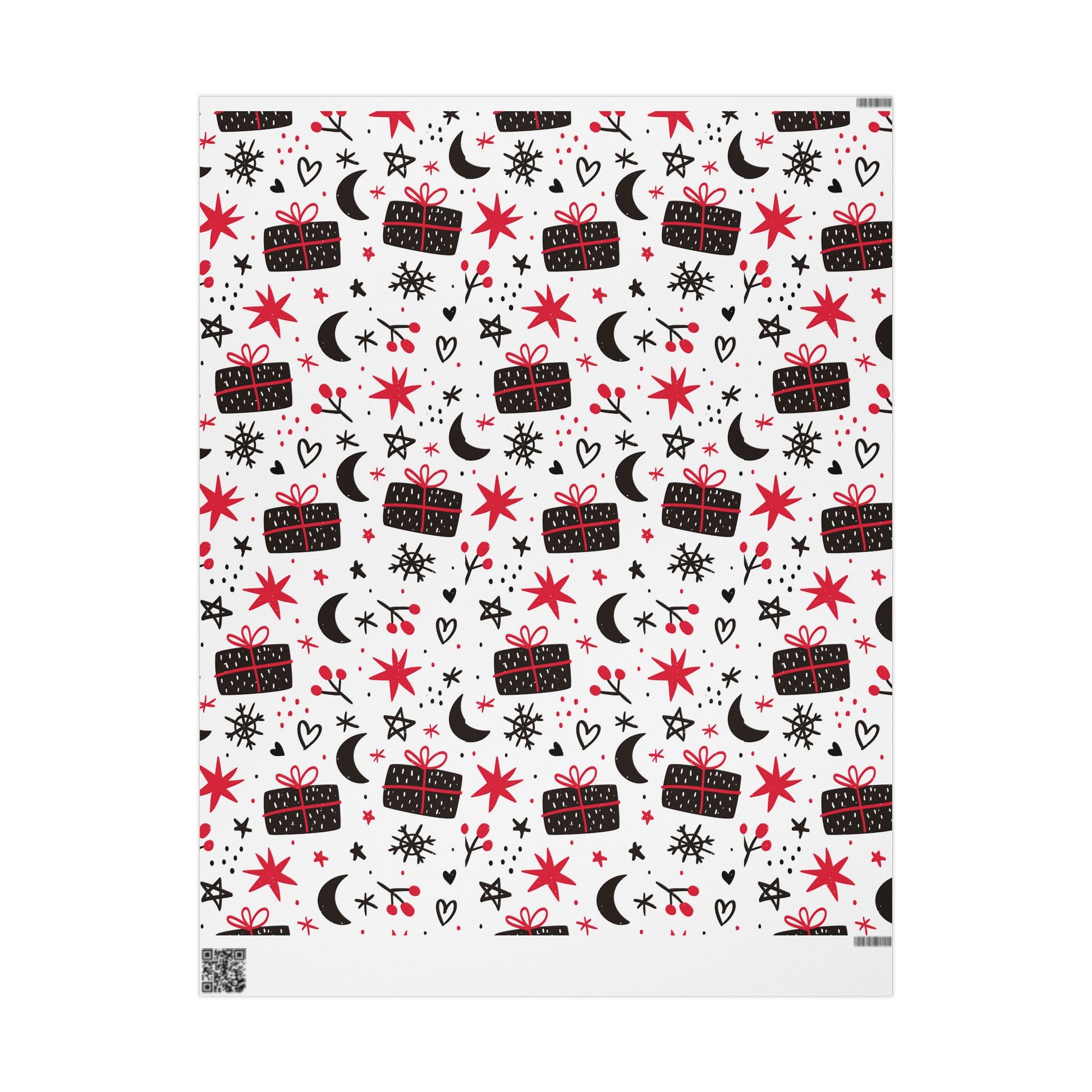 Midnight Noel Wrapping Paper – Modern Black and Red Christmas Gift Wrap - As Designer