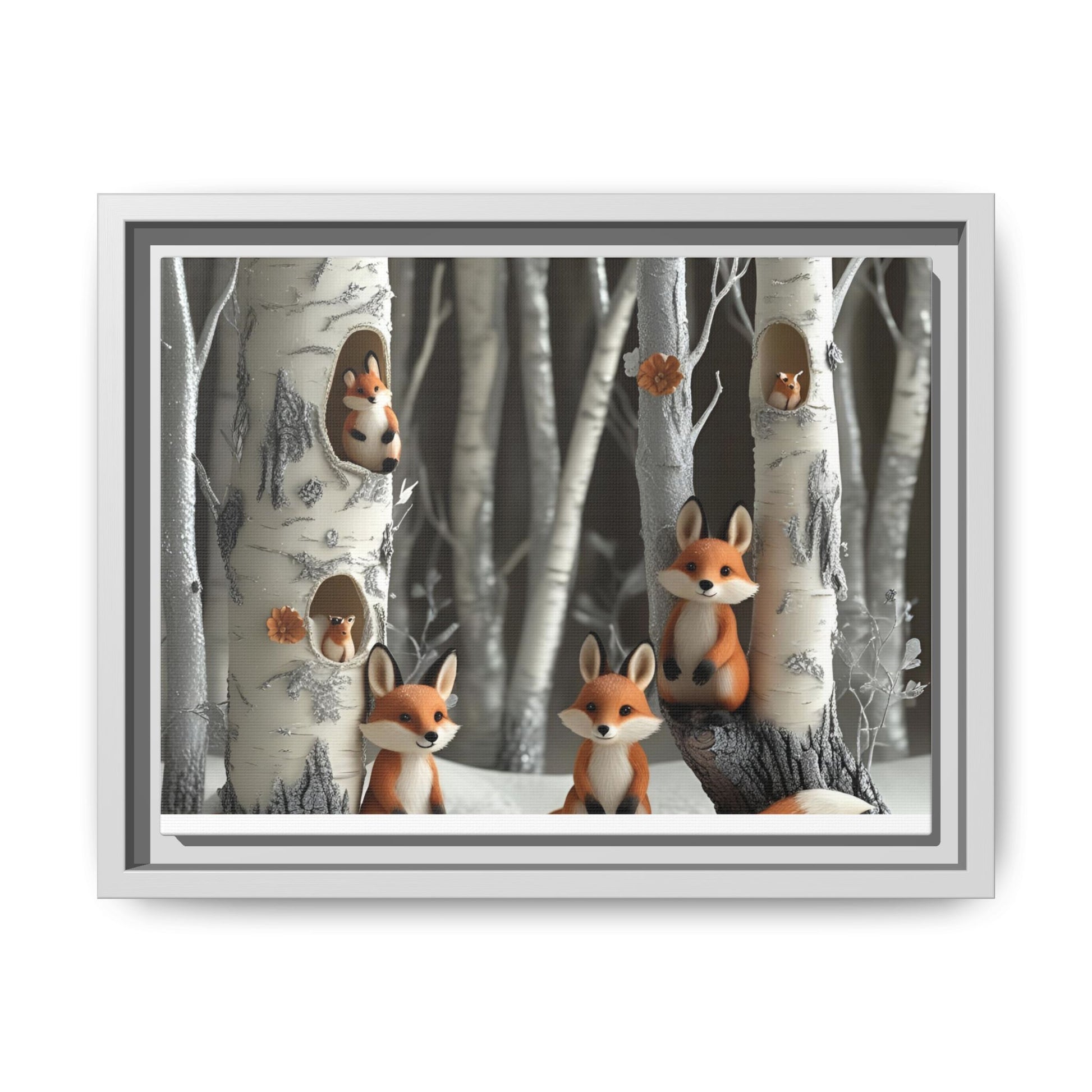 Framed Fox Art Print, Woodland Decor, Whimsical Nursery Wall Art, Cute Animal Print, Forest Creatures Home Decor