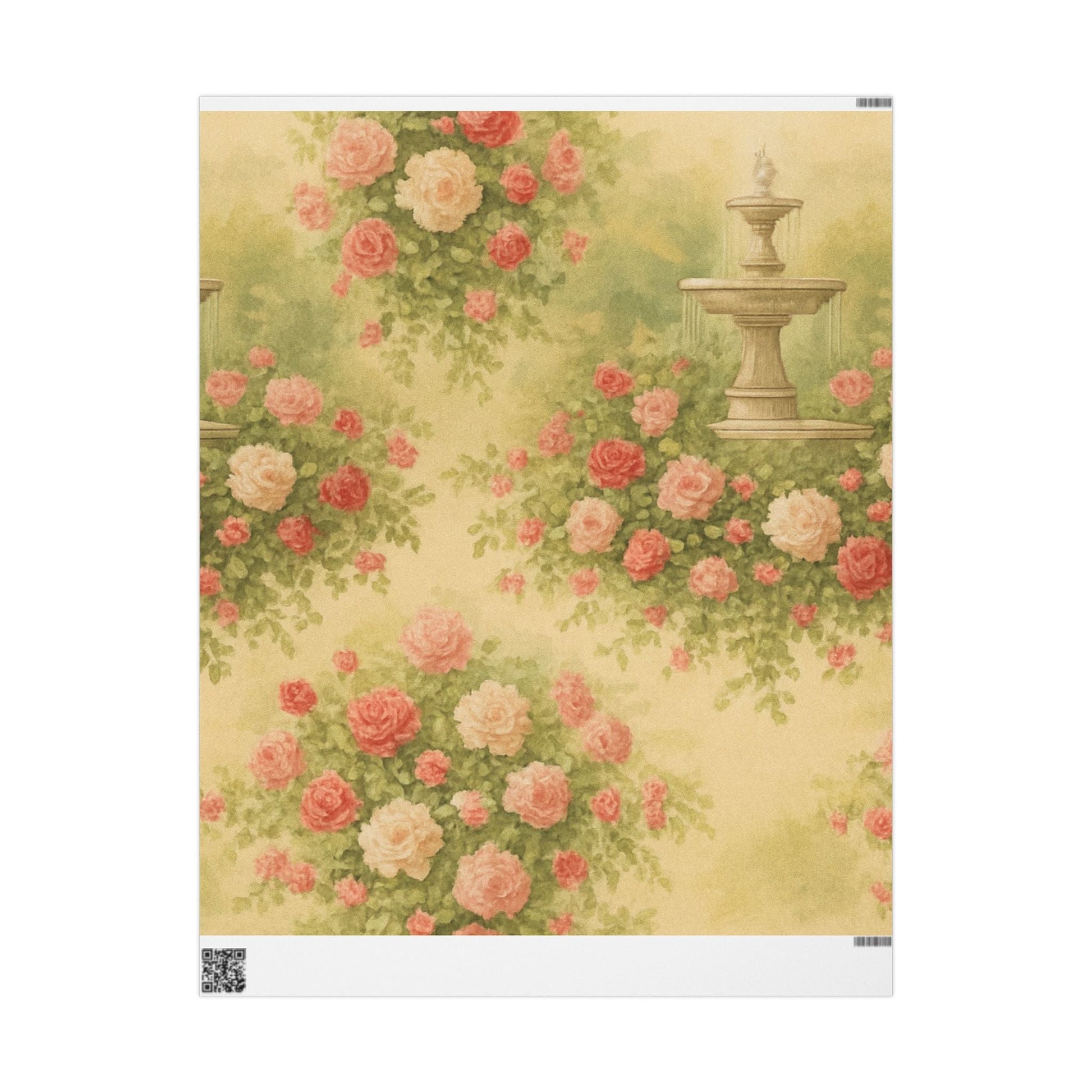 Vintage Floral Wrapping Paper - Elegant Gift Wrap for Weddings & Special Occasions