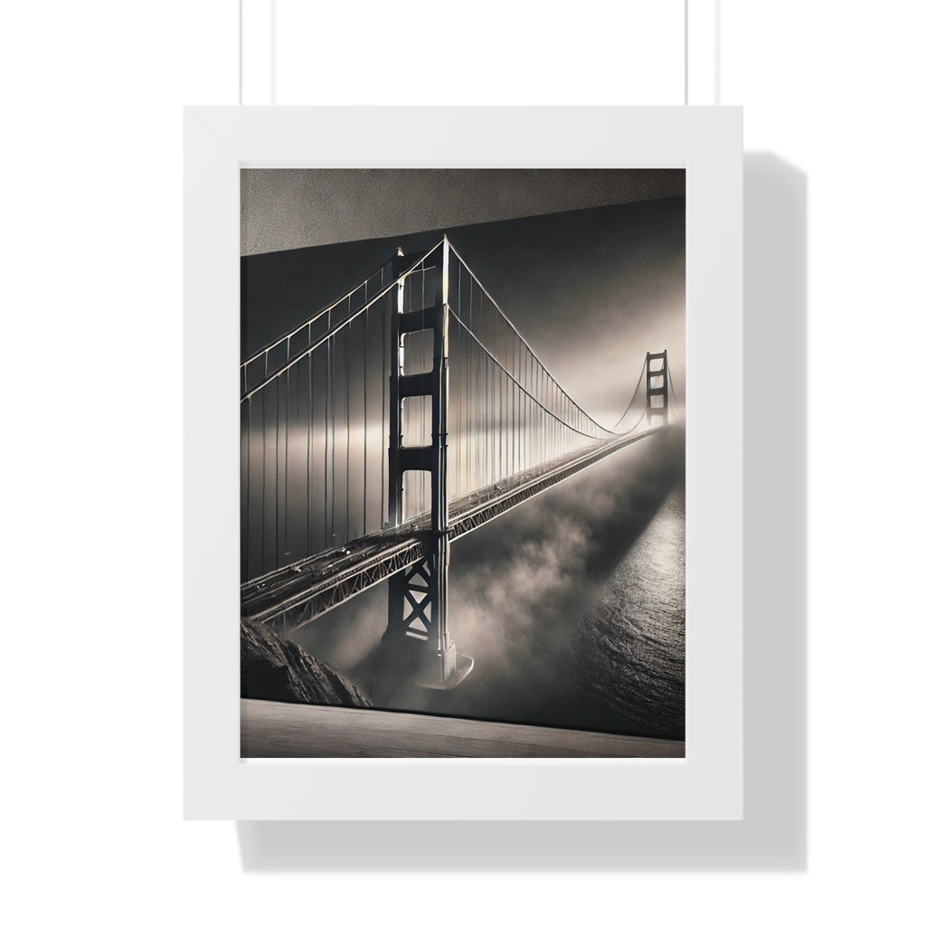 Golden Gate Bridge Black & White Wall Art – VERTICAL - Foggy San Francisco Photo  (1 of 3)