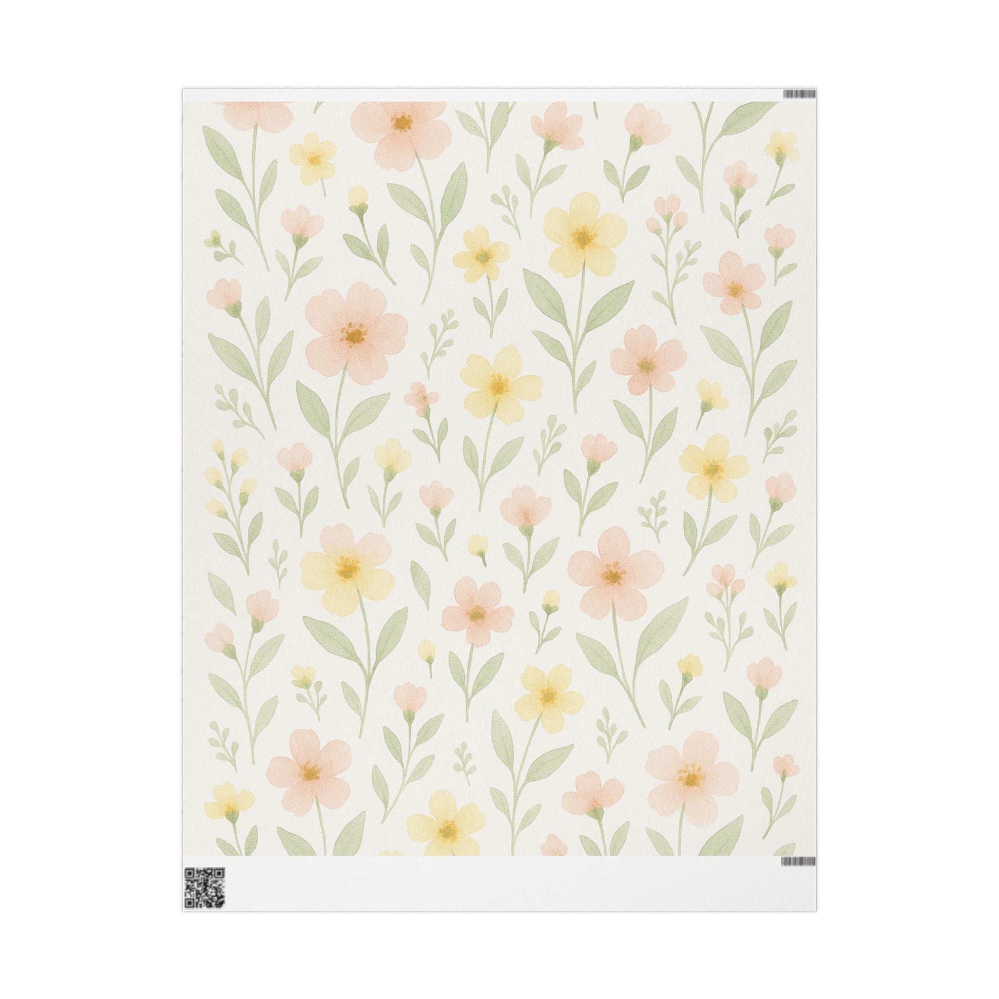 Soft Spring Floral Wrapping Paper for Birthdays, Baby Showers, and Gifts