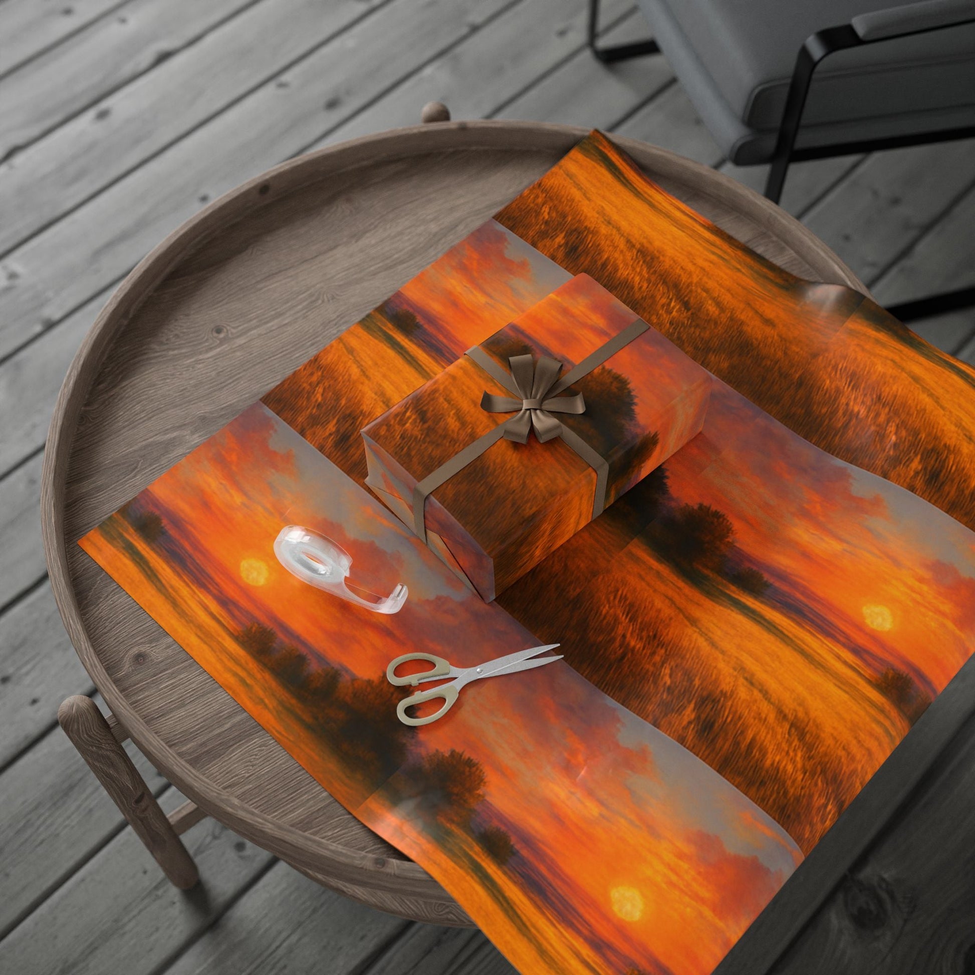Bold Beautiful Red Sunset, a statement Wrapping Paper
