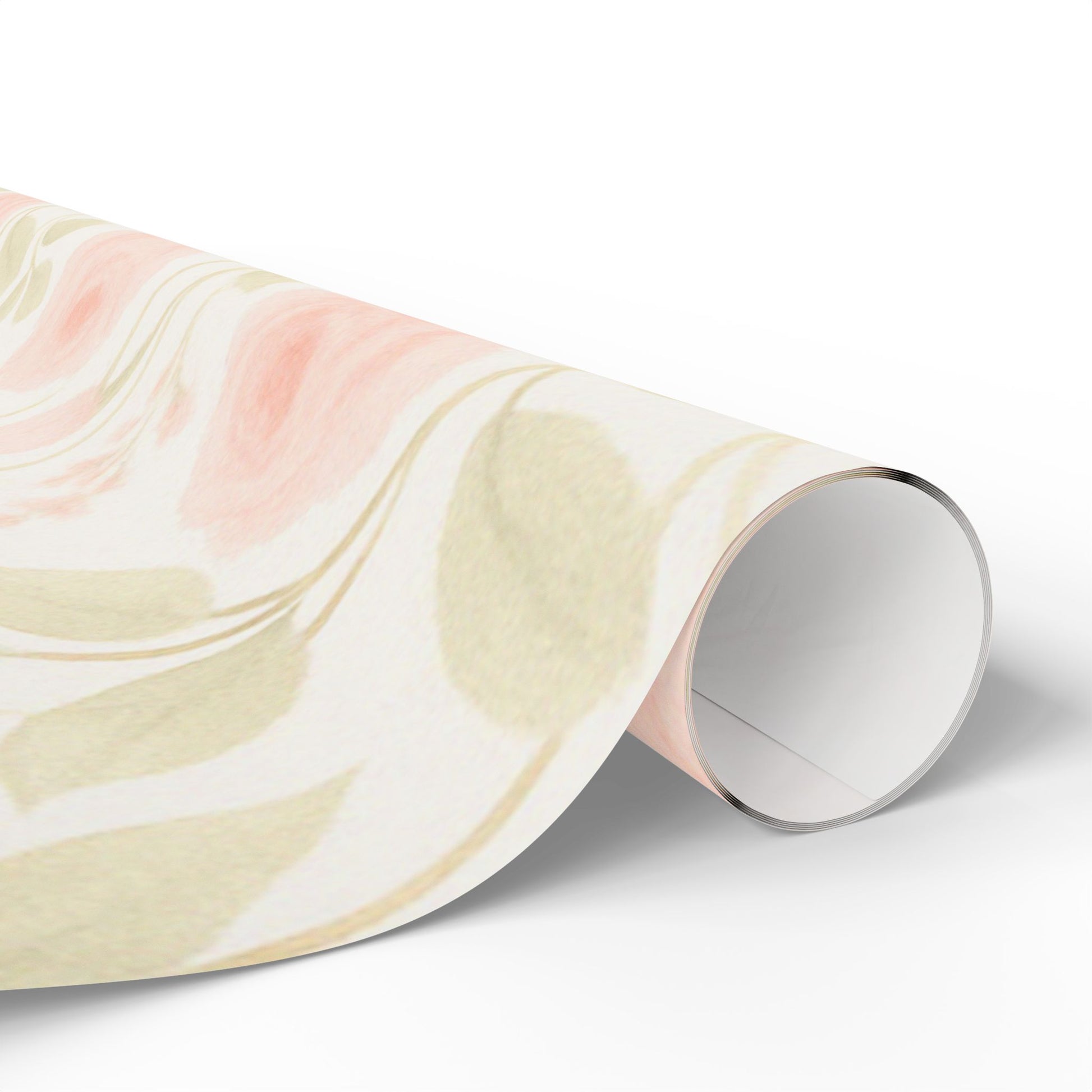 Blush Rose and Lily Floral Wrapping Paper – Elegant Watercolor Gift Wrap for Special Occasions