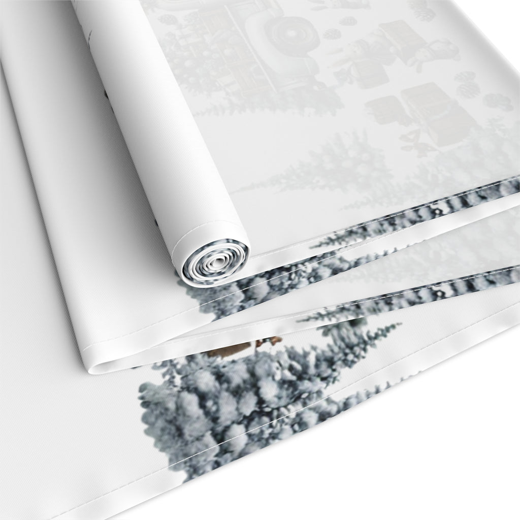 Whispers of Winter – Christmas Barn Table Runner | Rustic Holiday Table Décor by Paper Pleasures - Cotton/Poly