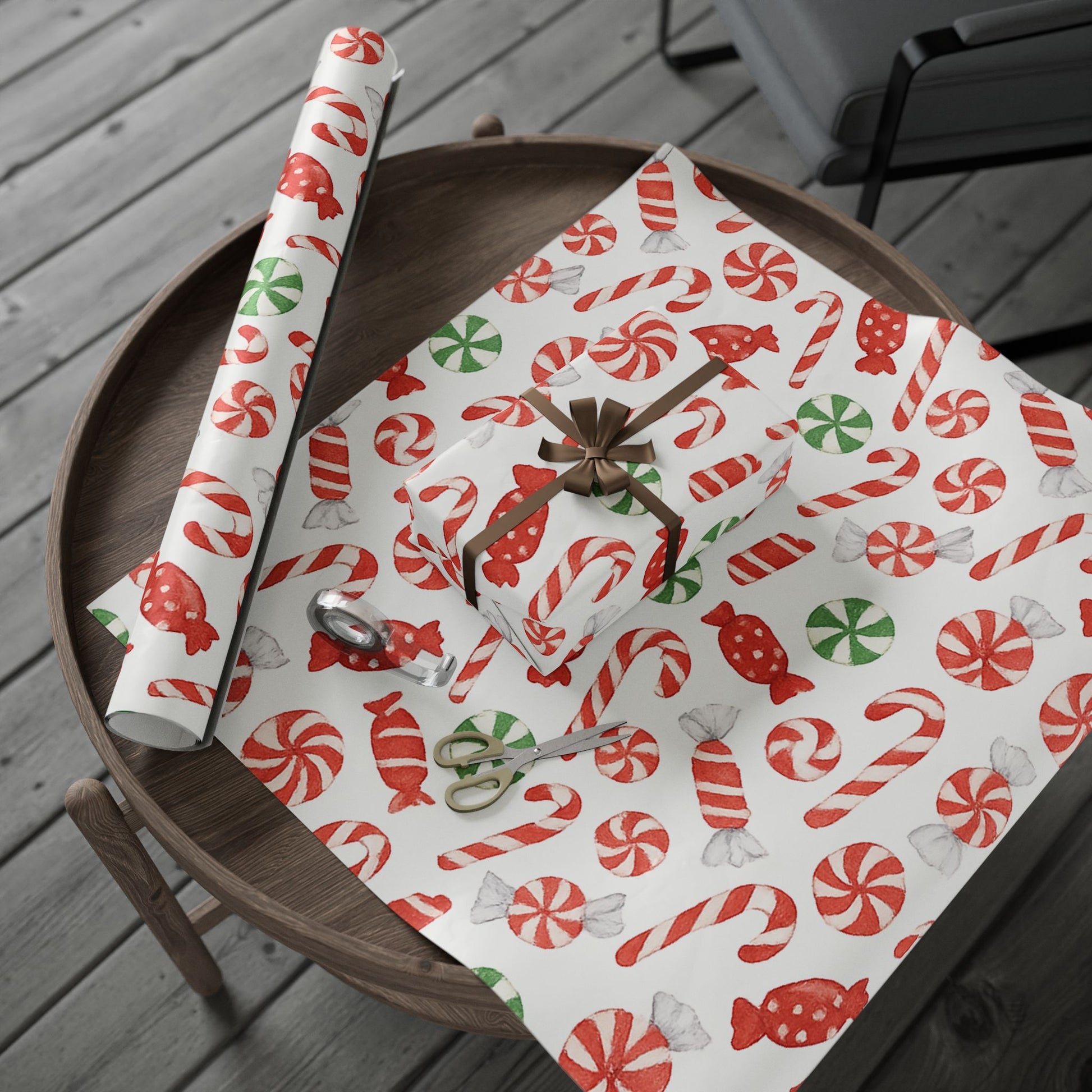 Candy Cane Wrapping Paper, Holiday Gift Wrap, Festive Decor, Christmas Gift Wrapping, Seasonal Wrapping Paper