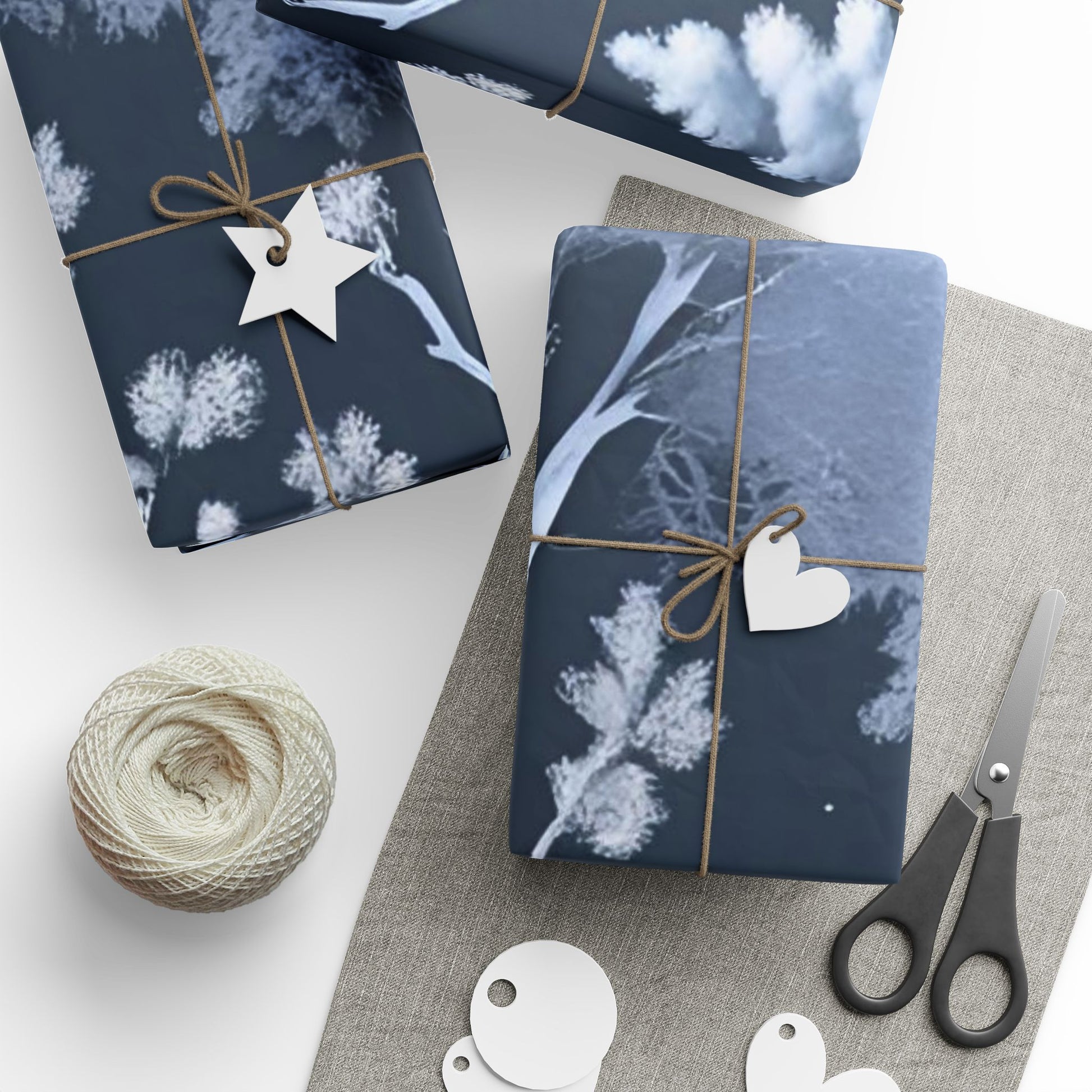Winter Wonderland Forest Wrapping Paper – Snowy Trees and Falling Snowflakes