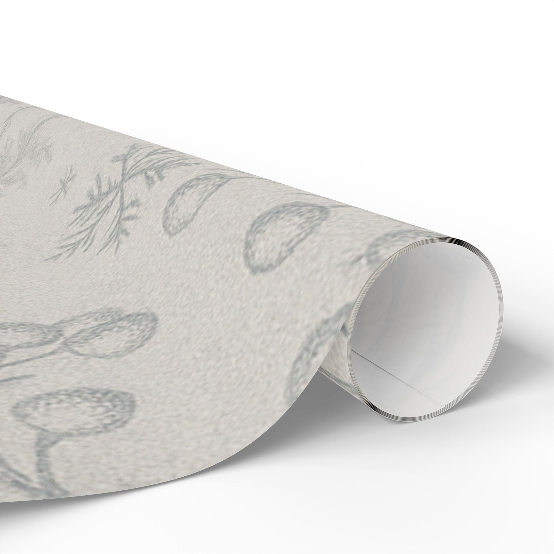 Winter’s Hush Gift Wrapping Paper – Elegant Silver Trees & Snowflake Design | Paper Pleasures
