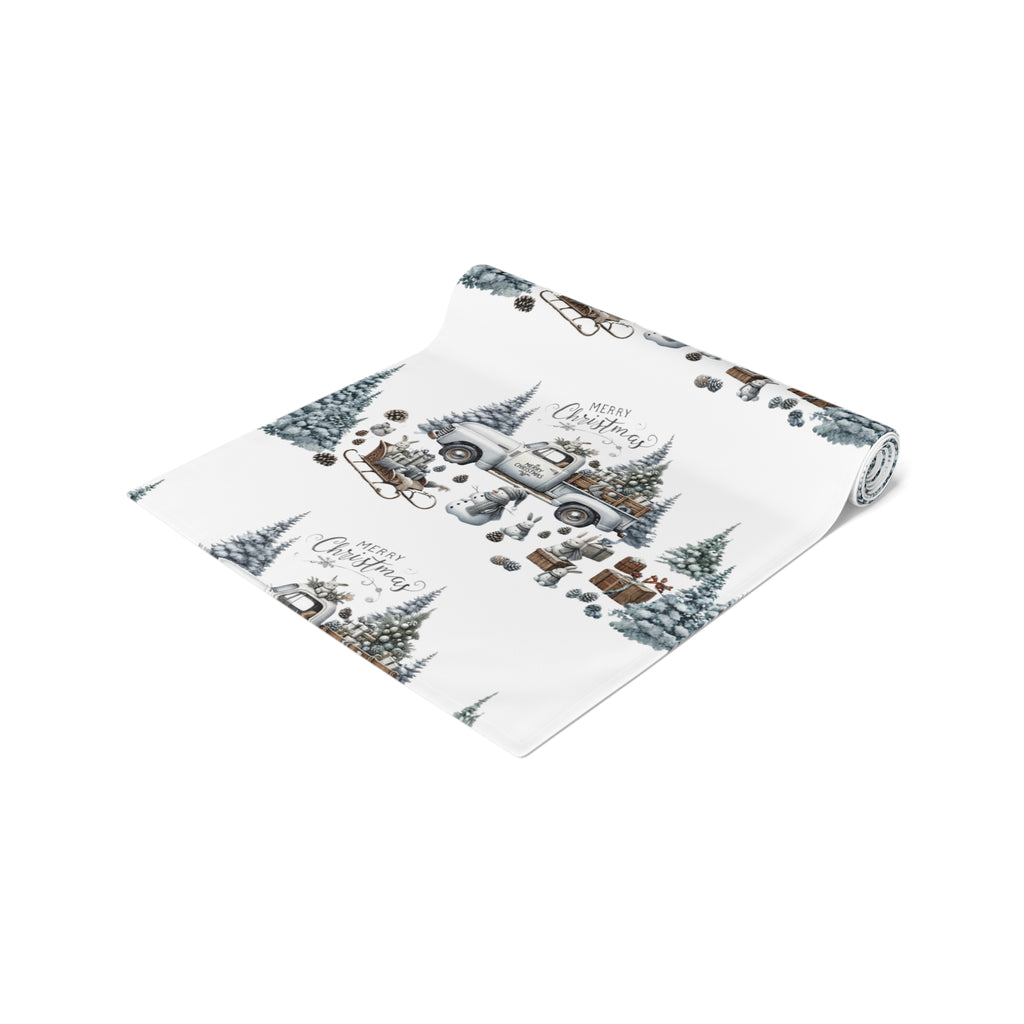 Whispers of Winter – Christmas Barn Table Runner | Rustic Holiday Table Décor by Paper Pleasures - Cotton/Poly