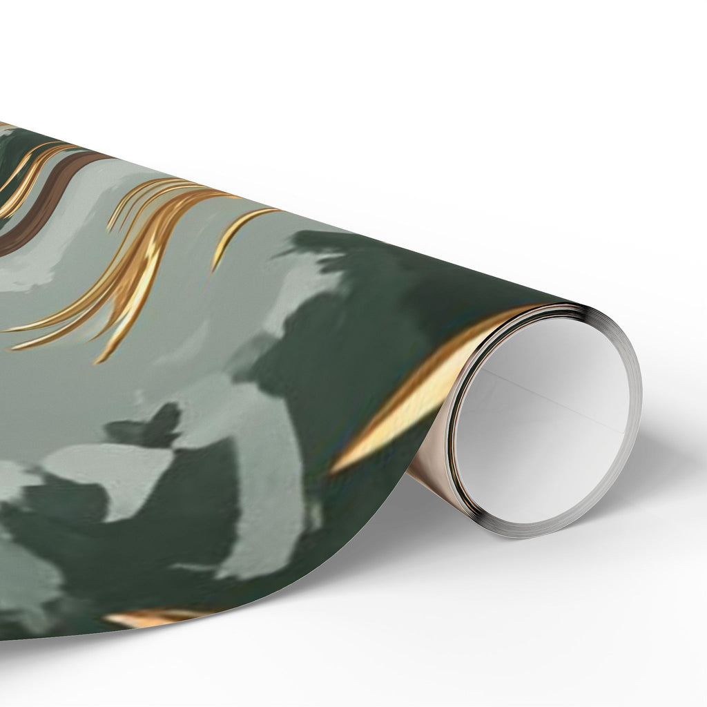 Large Print Festive Holiday Gift Wrap - Winter Deer & Cardinal Forest Wrapping Paper