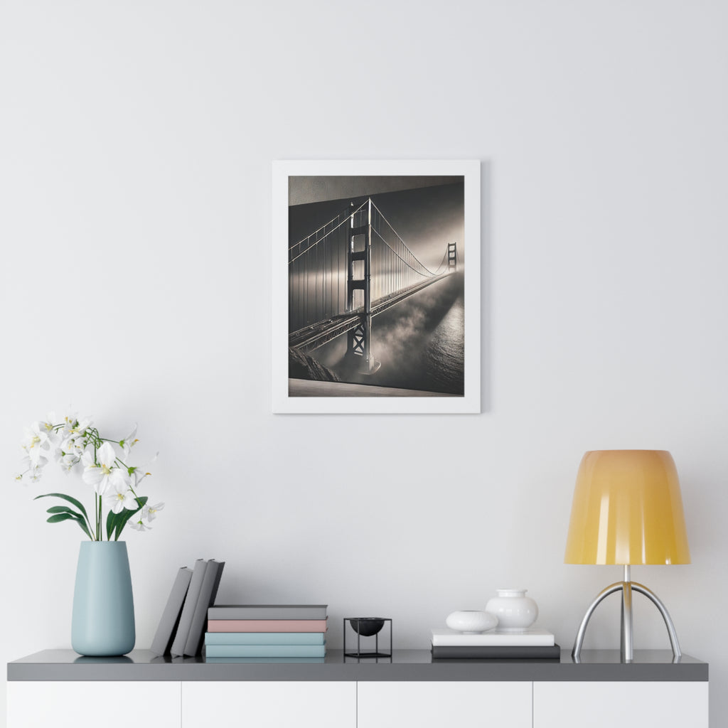 Golden Gate Bridge Black & White Wall Art – VERTICAL - Foggy San Francisco Photo  (1 of 3)