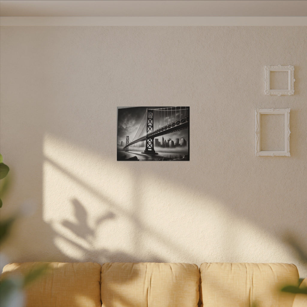 Horizontal Golden Gate Bridge Black & White Wall Art – Dramatic San Francisco Photography Print in Black Frame (2 of 3)