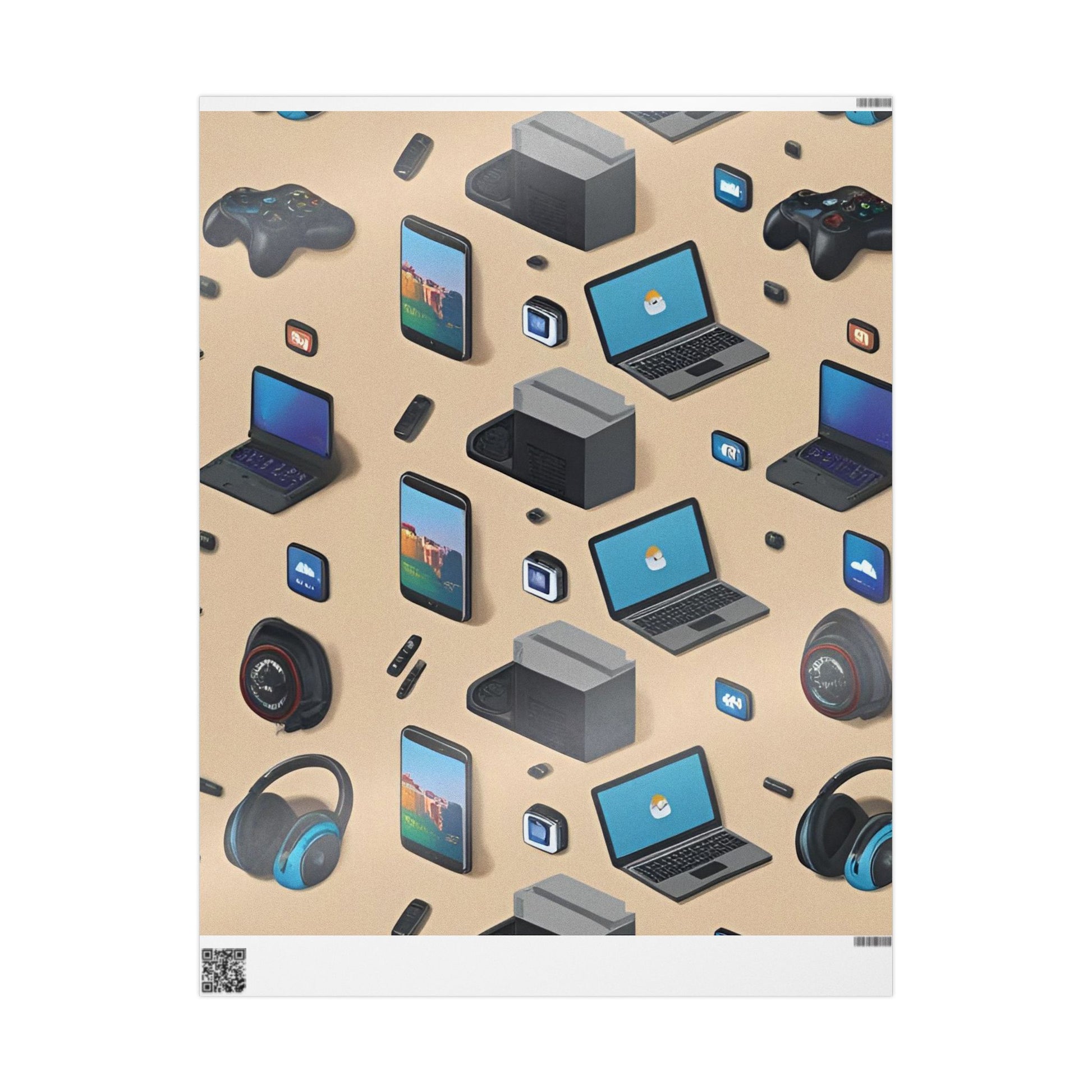 Tech-Inspired Wrapping Paper for Gifts | Versatile Gift Wrap for Holidays & Special Occasions