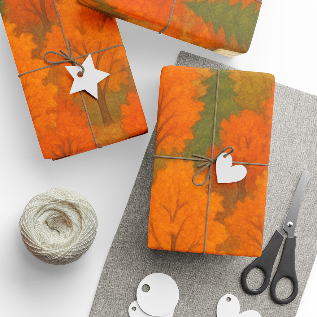 Autumn Floral Wrapping Paper, Seasonal Gift Wrap for Thanksgiving, Eco-Friendly Gift Wrap, Fall Decor, Unique Gift Packaging