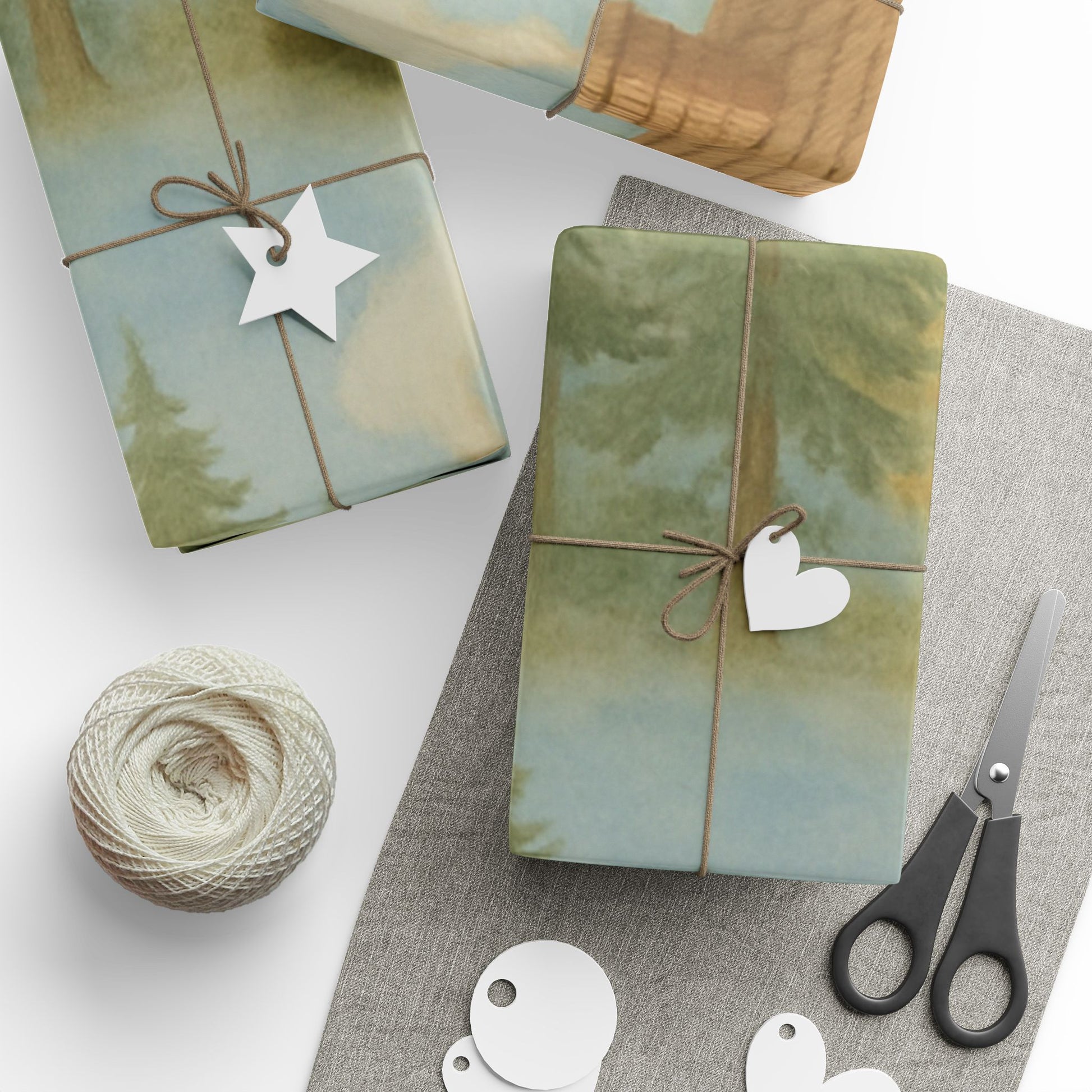 Rustic Cabin Wrapping Paper - Cozy Forest Theme for Holidays and Special Occasions