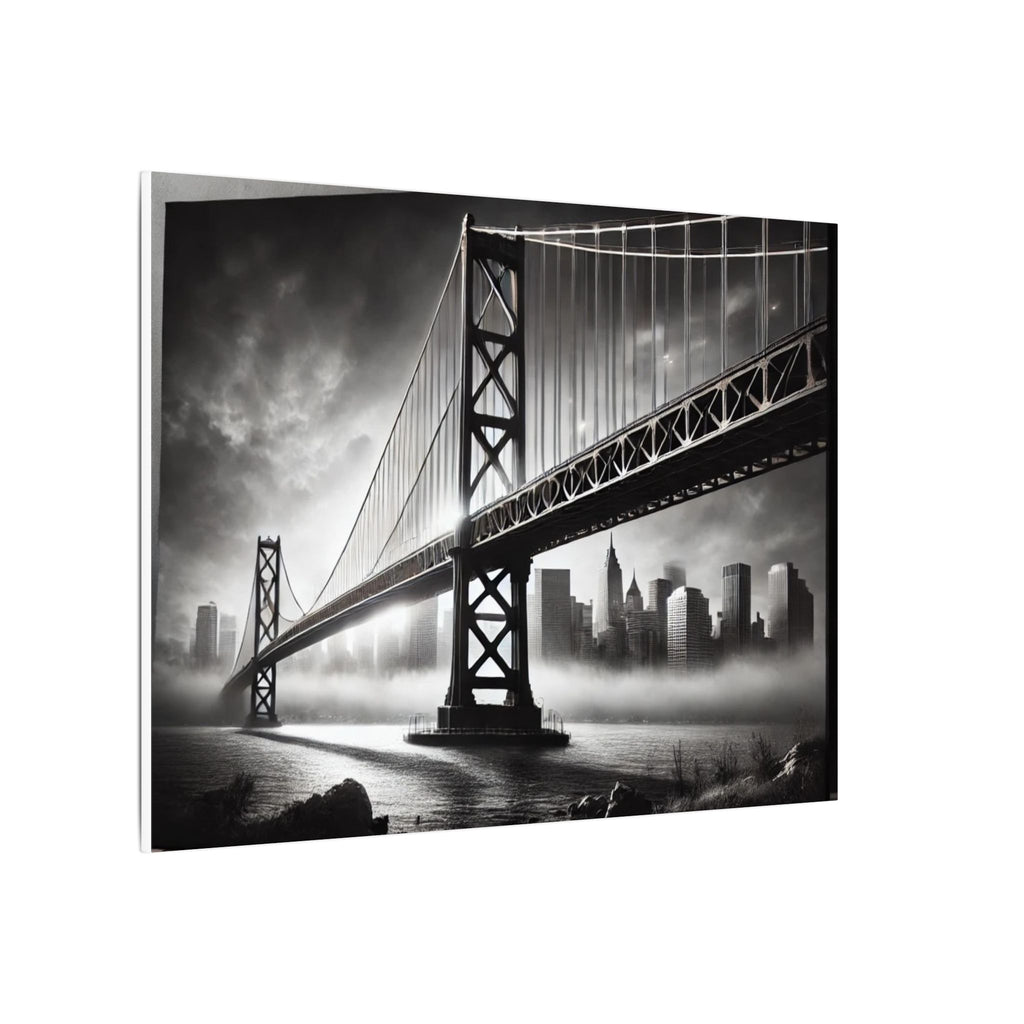Horizontal Golden Gate Bridge Black & White Wall Art – Dramatic San Francisco Photography Print in Black Frame (2 of 3)