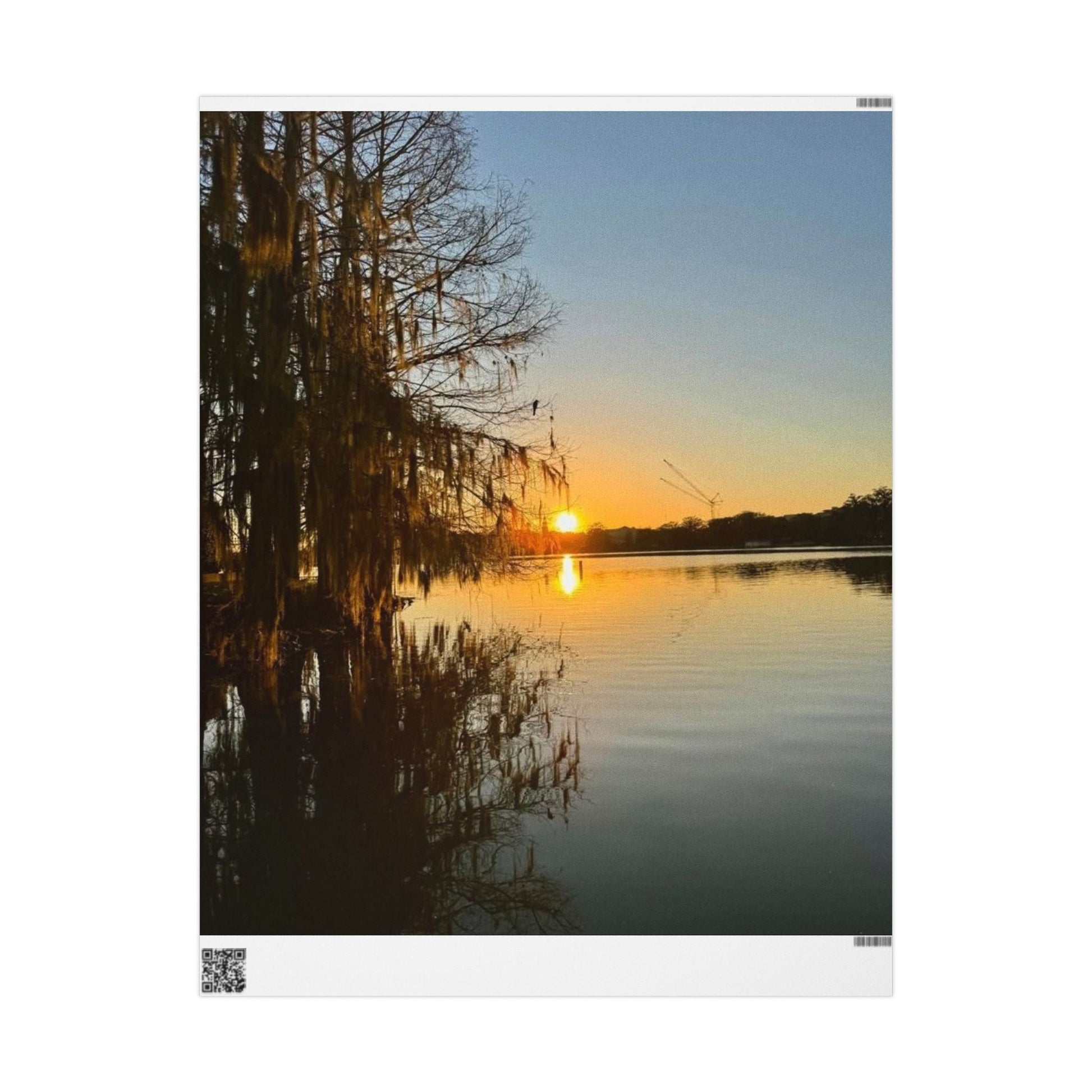 Sunset Lake Scene Wrapping Paper Nature Landscape Gift Wrap