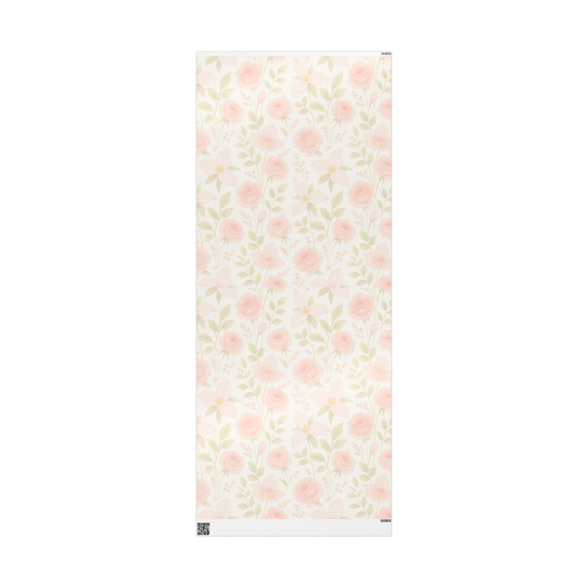 Blush Rose and Lily Floral Wrapping Paper – Elegant Watercolor Gift Wrap for Special Occasions