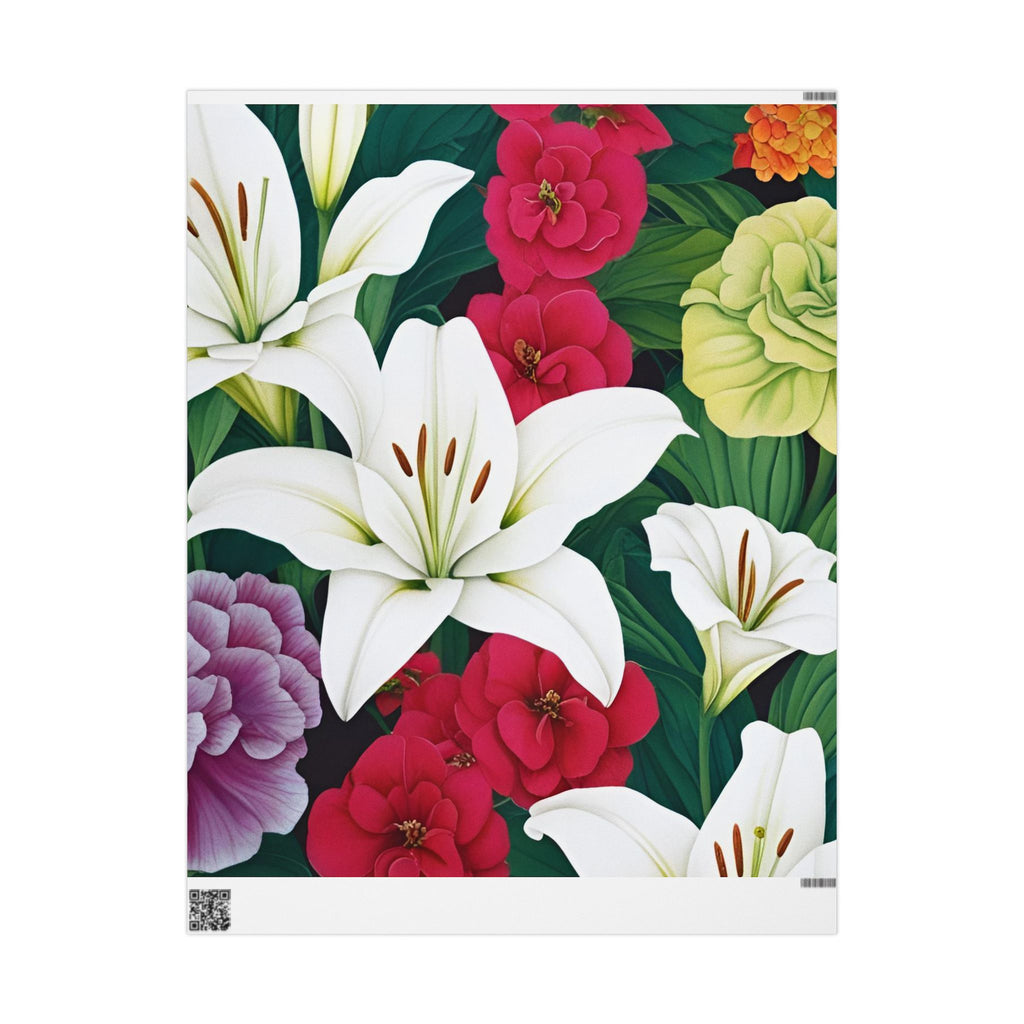 Lily & Carnation Garden – Premium Floral Wrapping Paper