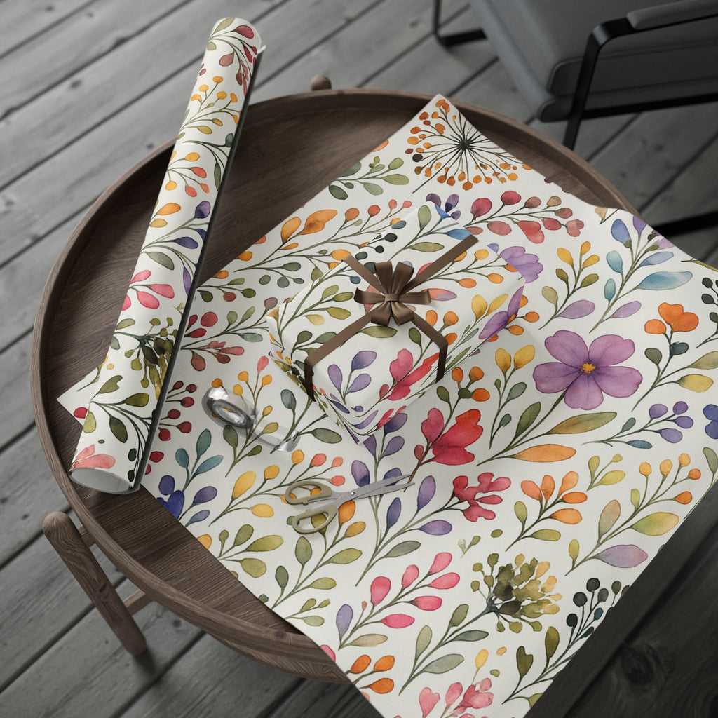 Delicate Watercolor Floral Wrapping Paper – Elegant Botanical Gift Wrap