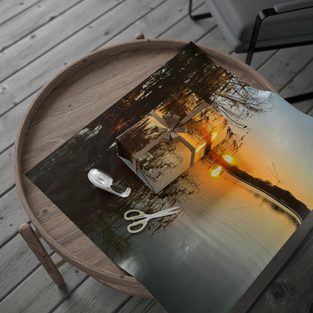 Sunset Lake Scene Wrapping Paper Nature Landscape Gift Wrap