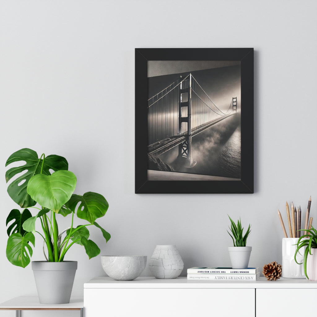 Golden Gate Bridge Black & White Wall Art – VERTICAL - Foggy San Francisco Photo  (1 of 3)