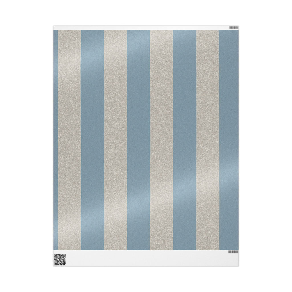 Blue and Beige Striped Wrapping Paper for Elegant Gift Presentation