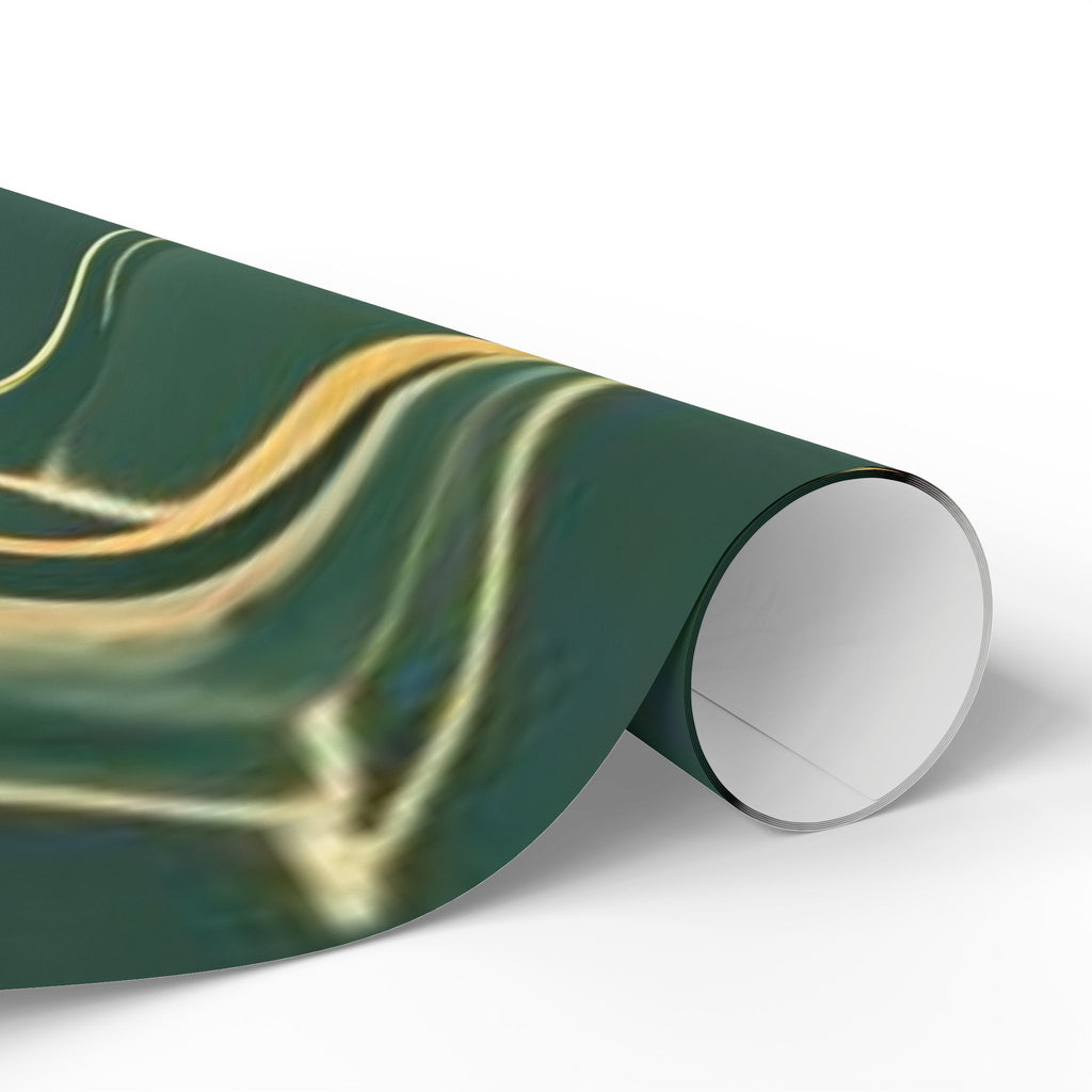 Golden Holly Christmas Wrapping Paper Elegant Green & Gold Holiday