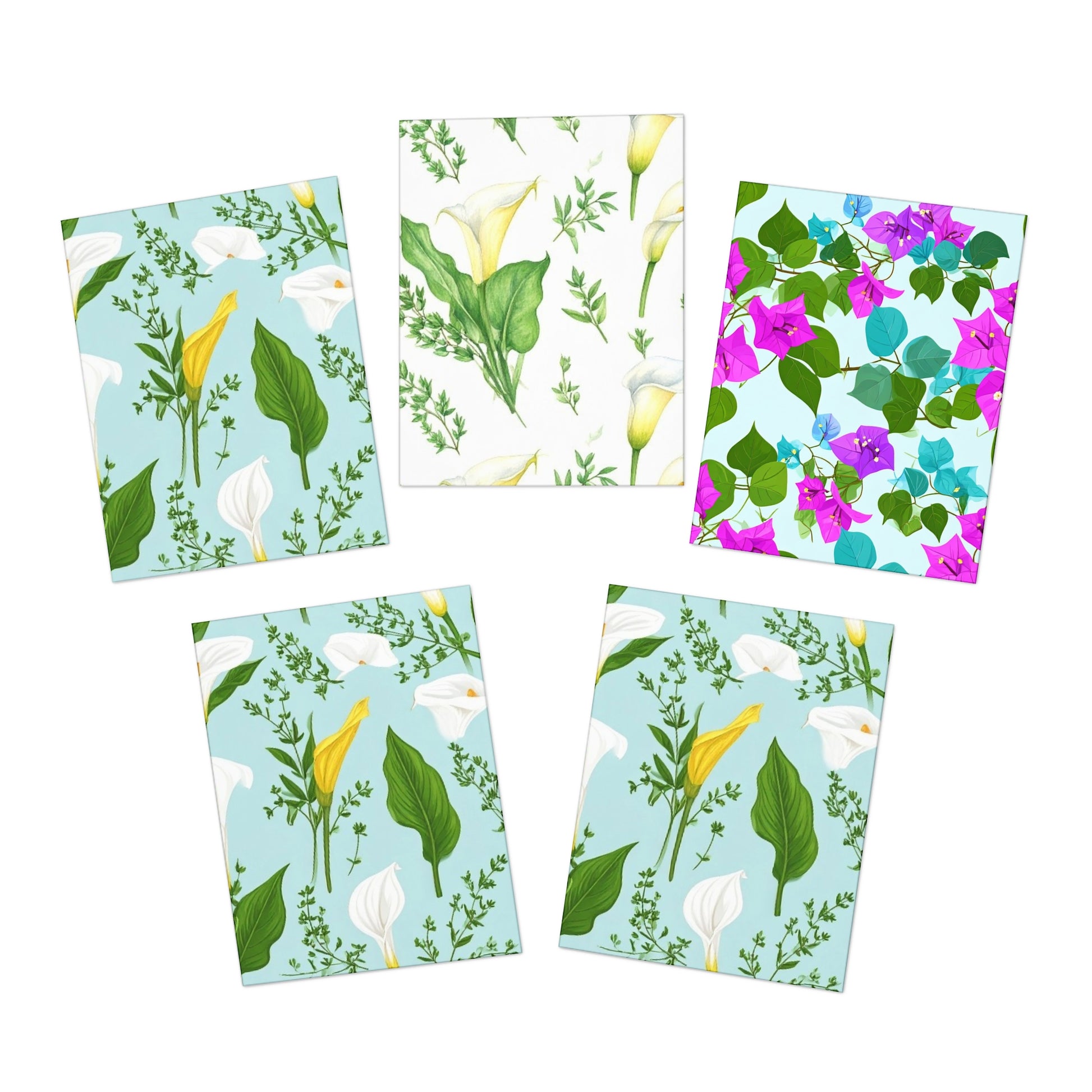 Floral Greeting Cards Set - 5-Pack for Every Occasion