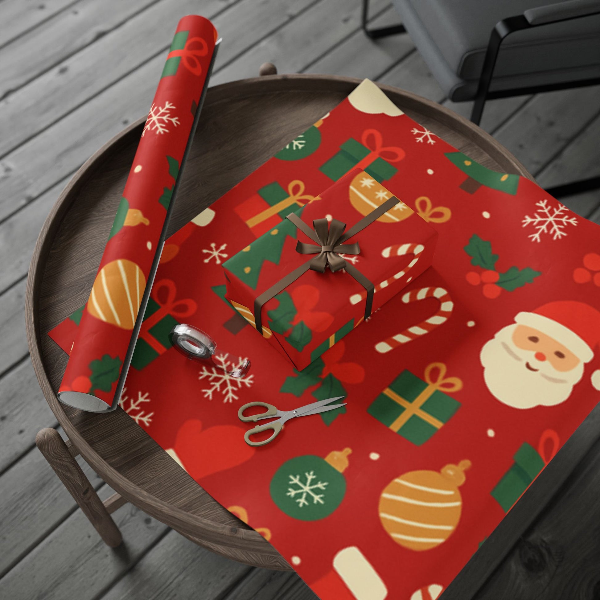 Festive Santa & Holiday Cheer Wrapping Paper – Bright Christmas Gift Wrap