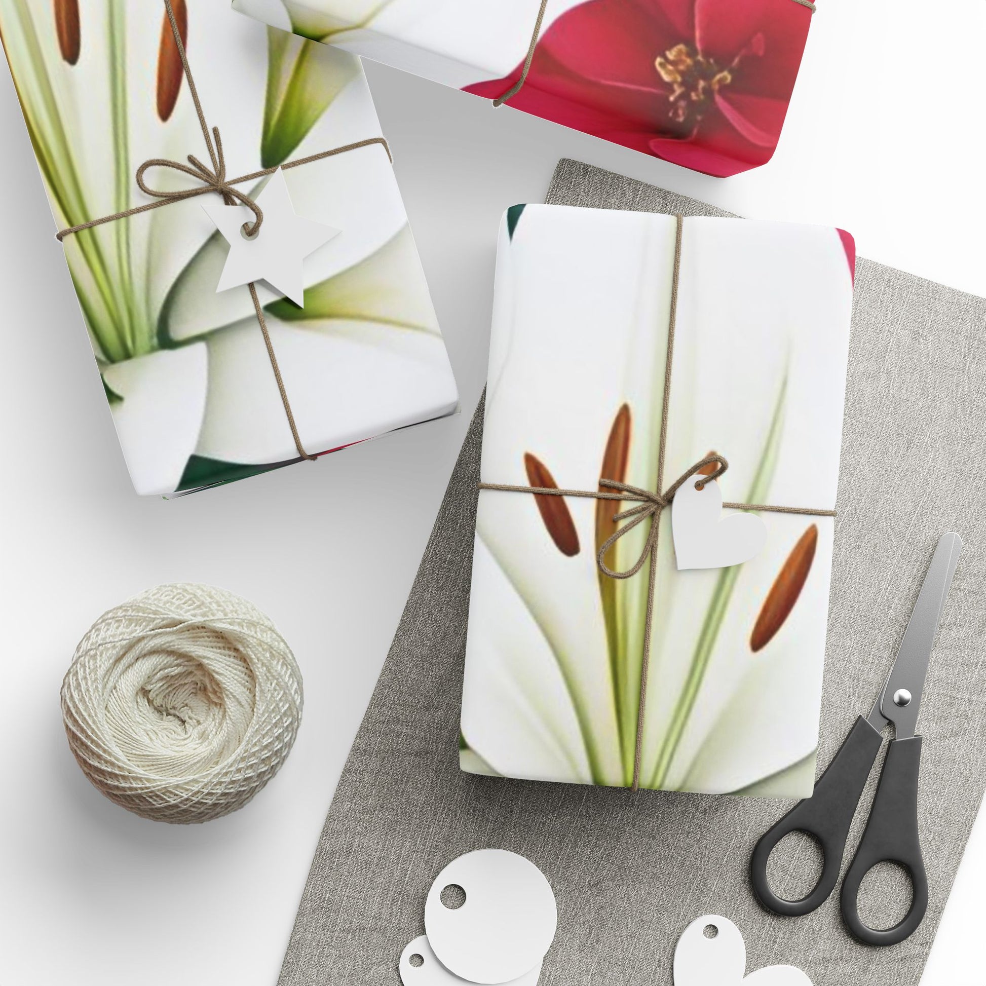 Lily & Carnation Garden – Premium Floral Wrapping Paper