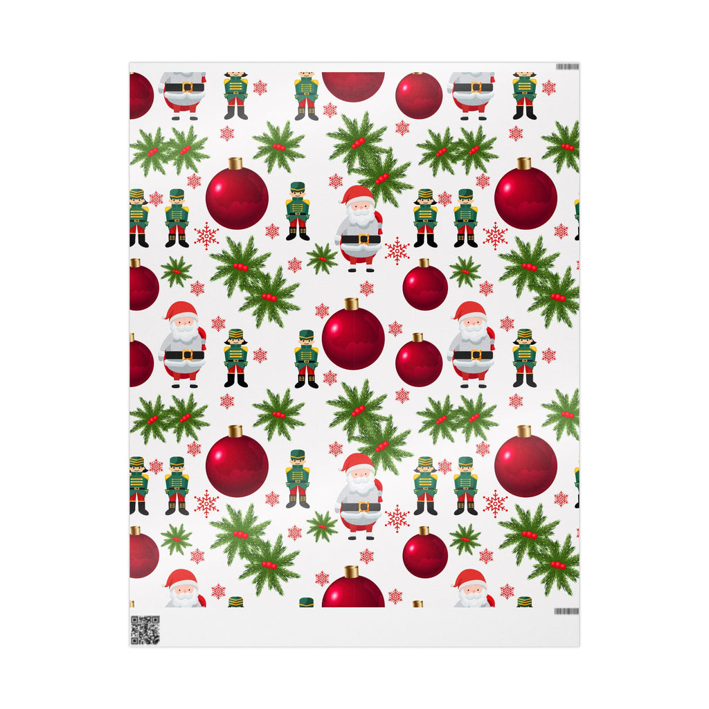 Santa & Nutcracker Christmas Wrapping Paper - Festive Winter Wrapping Paper - Holiday Spirit